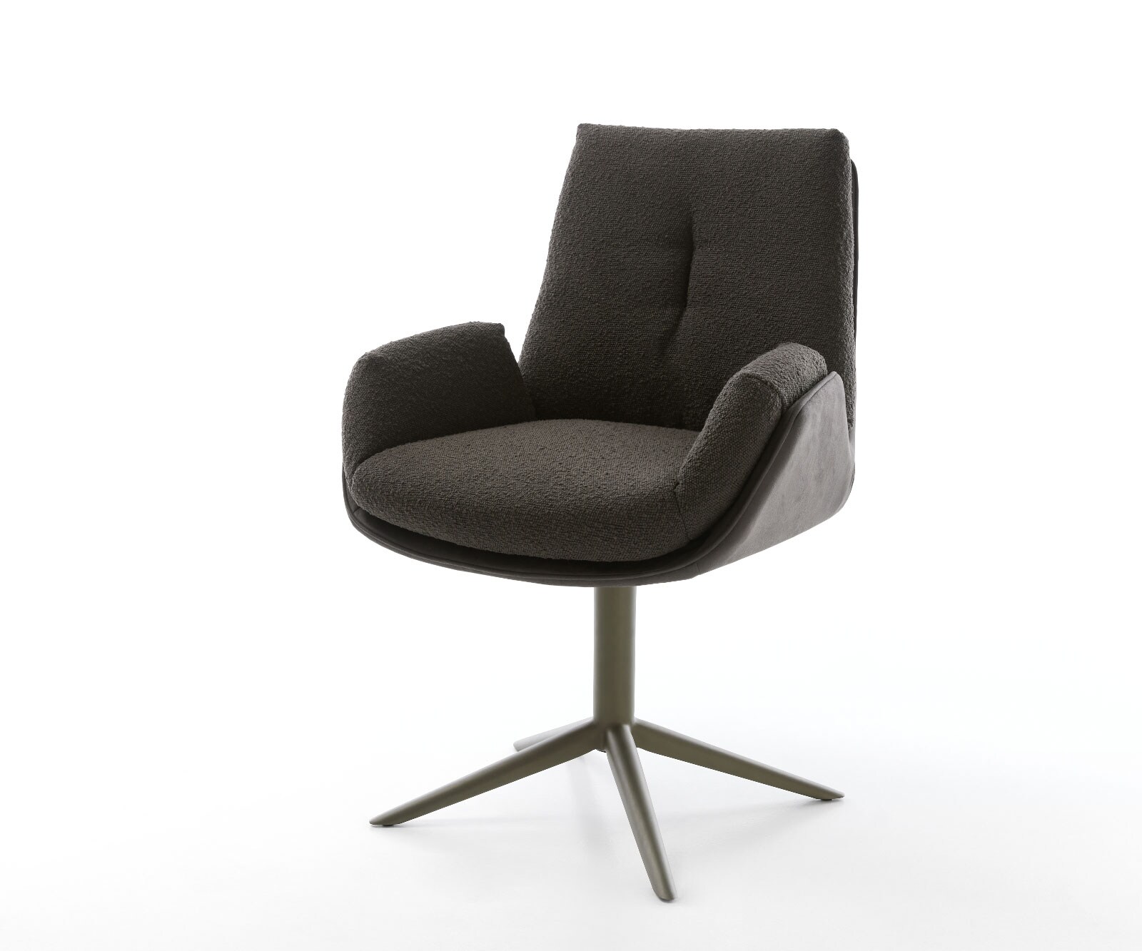 Draaistoel Clea-Flex materiaalmix zwart kruispoot afwerking met titanium 360° draaibaar rocker-functie
