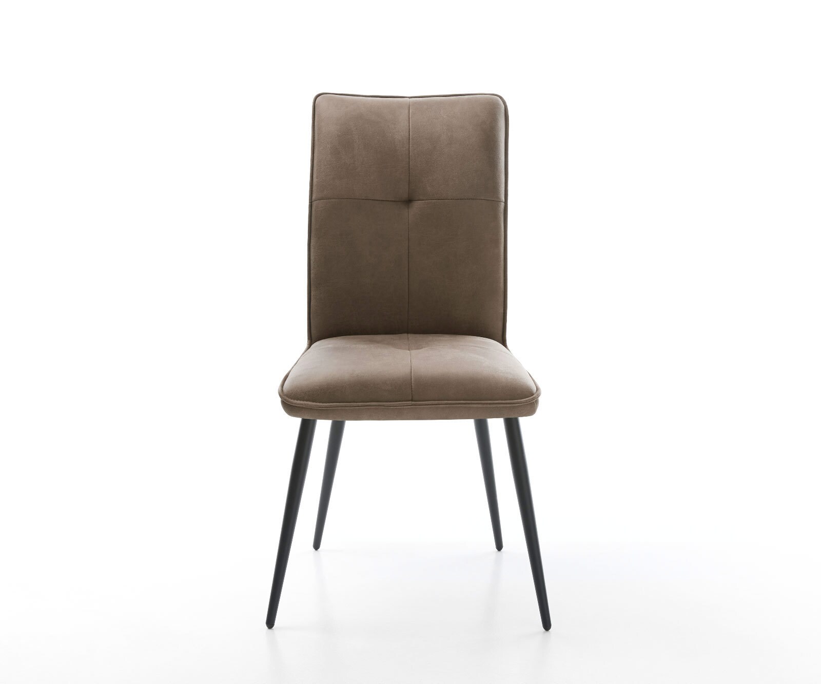 Eetkamerstoel Maddy-Flex microvelours taupe vintage 4-poot conisch zwart 1 Eetkamerstoel Maddy-Flex microvelours taupe vintage 4-poot conisch zwart 1