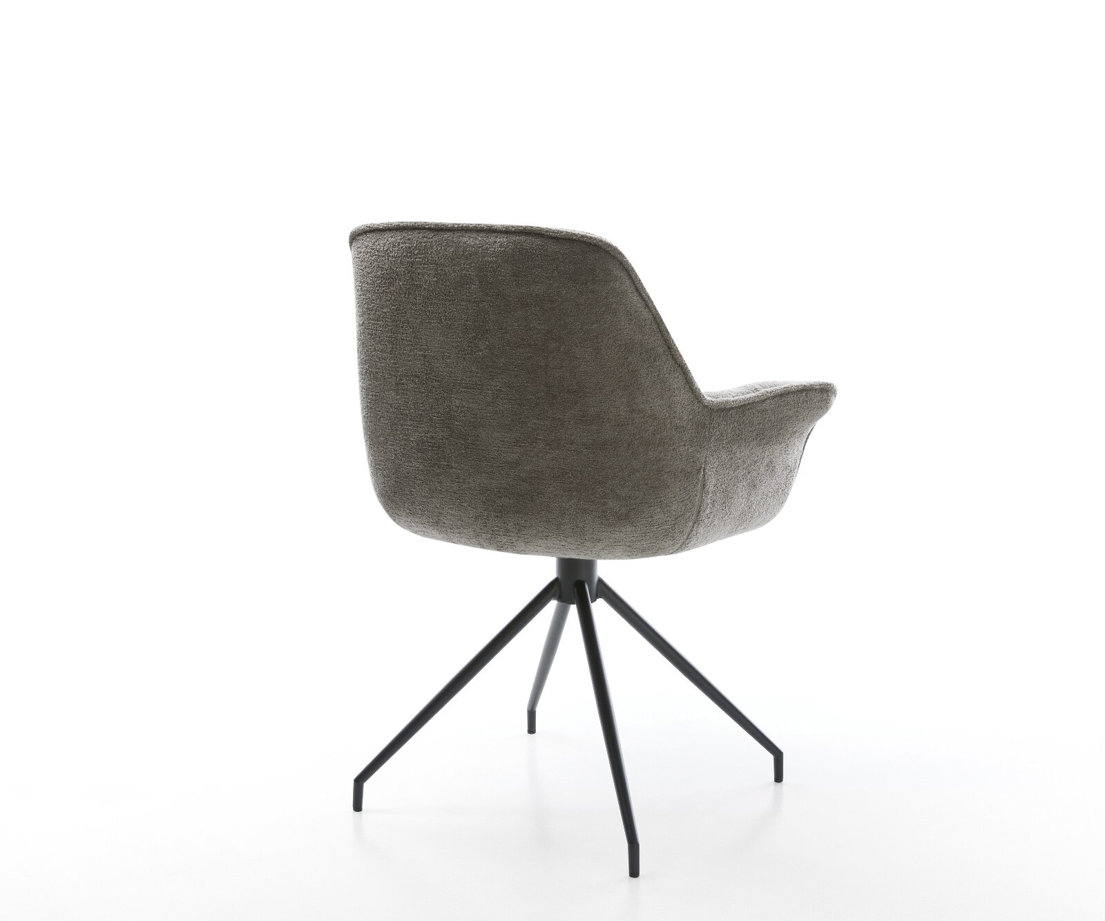 Eetkamerstoel Kaira-Flex bouclé zacht mud kruisframe conisch zwart 5