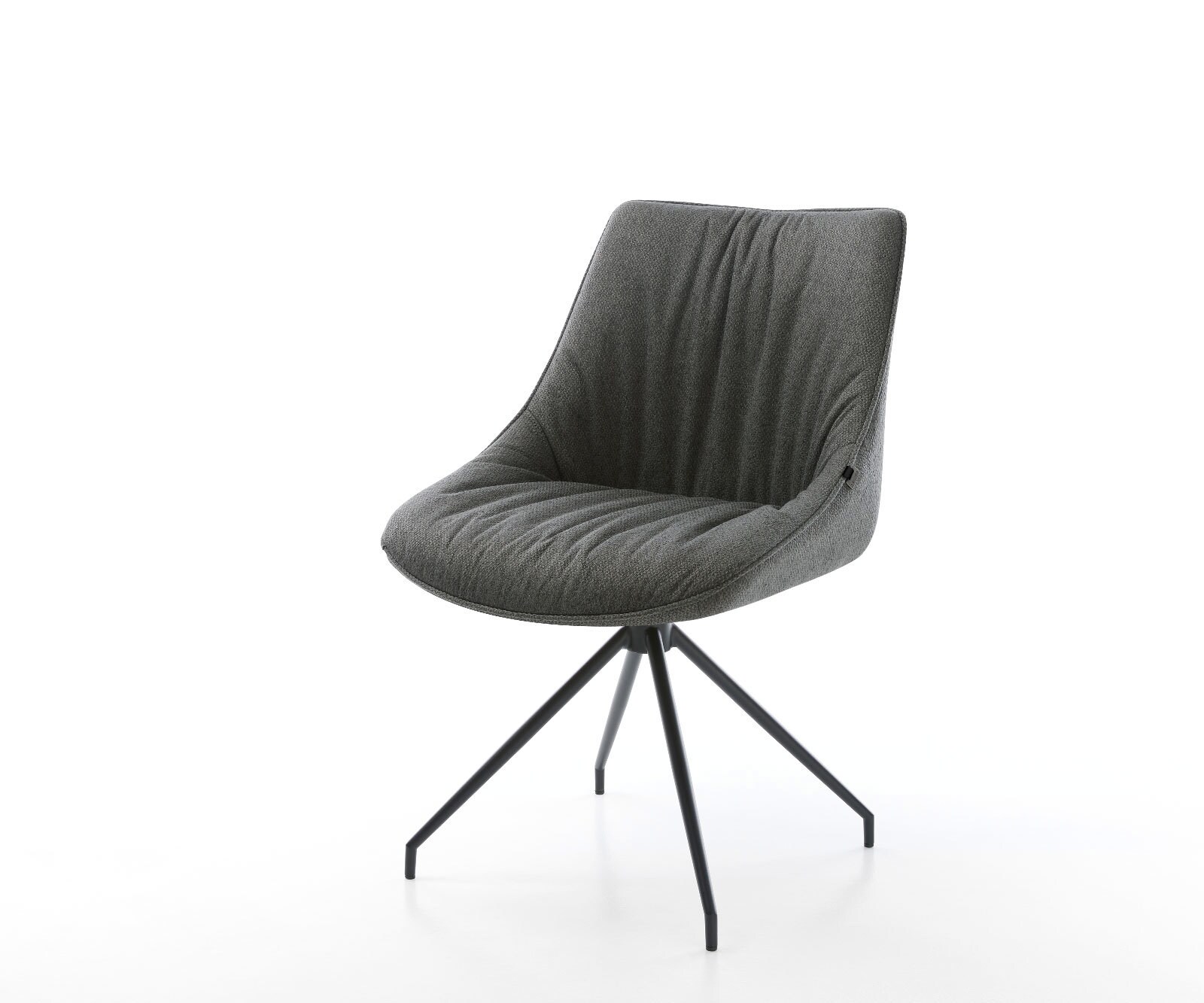 Draaistoel Elda-Flex structuurstof antraciet kruisframe conisch zwart 180° draaibaar