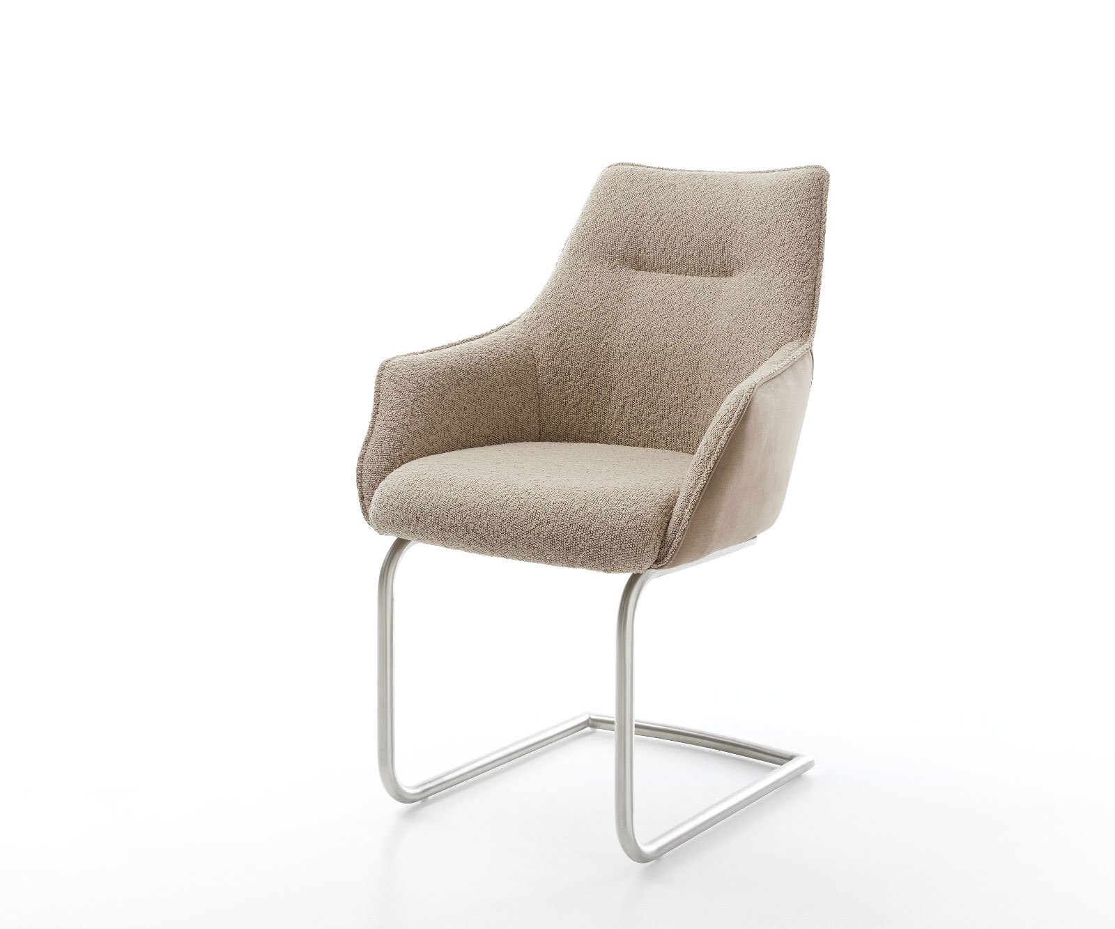 Sledemodel Alja-Flex met armleuning materiaalmix mud sledemodel rond roestvrij staal pocketveer kern