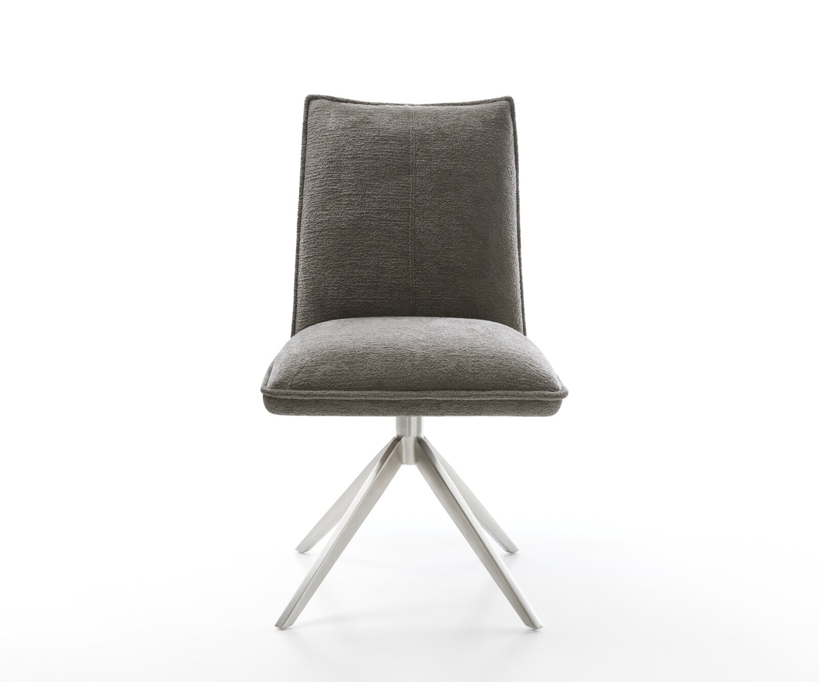 Draaistoel Lelio-Flex bouclé zacht mud kruisframe breed roestvrij staal 360° draaibaar rocker-functie pocketveer kern 2