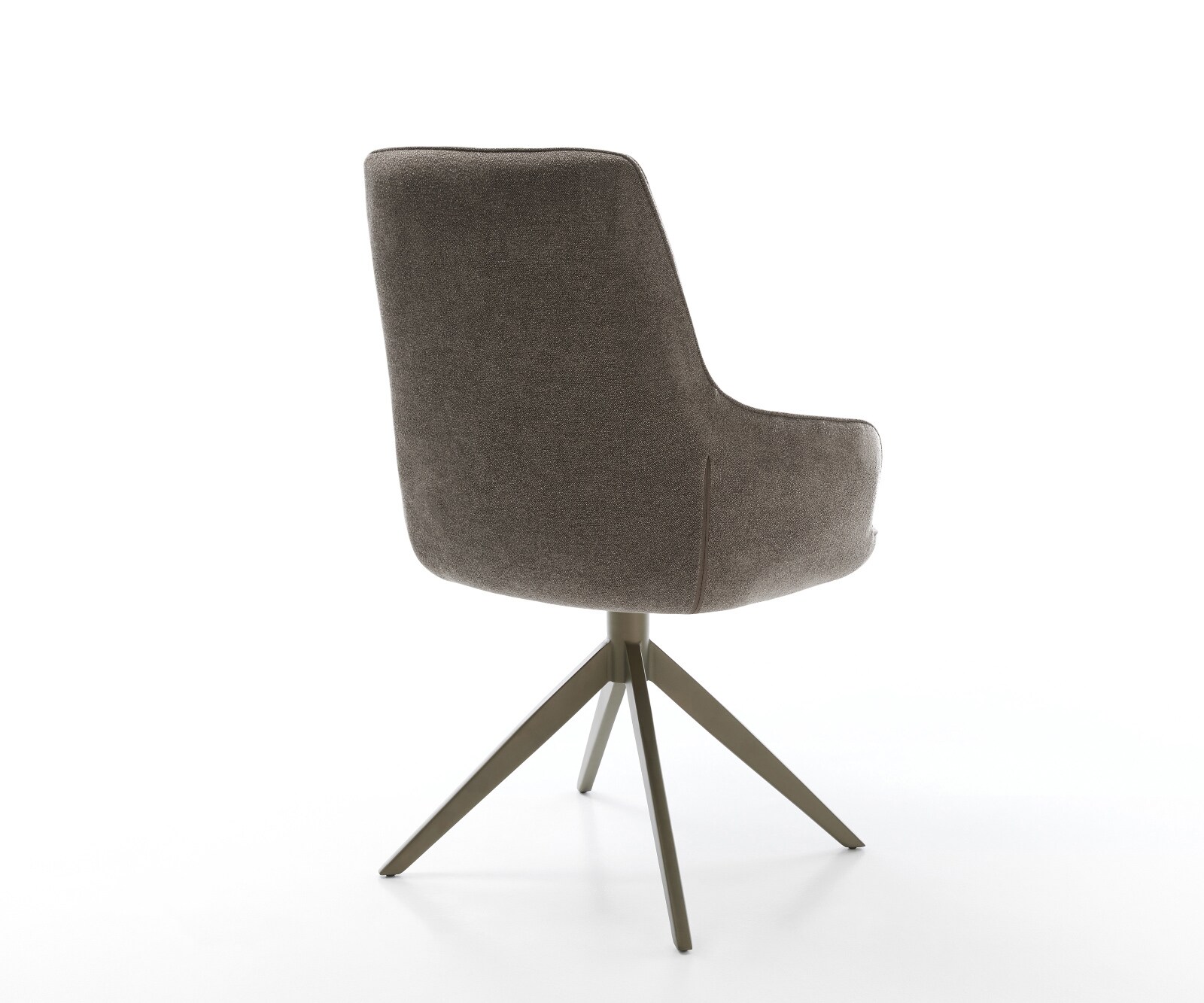 Draaistoel Zelia-Flex met armleuning zachte stof met structuur taupe kruisframe breed afwerking met titanium 360° draaibaar rocker-functie pocketveer kern 4