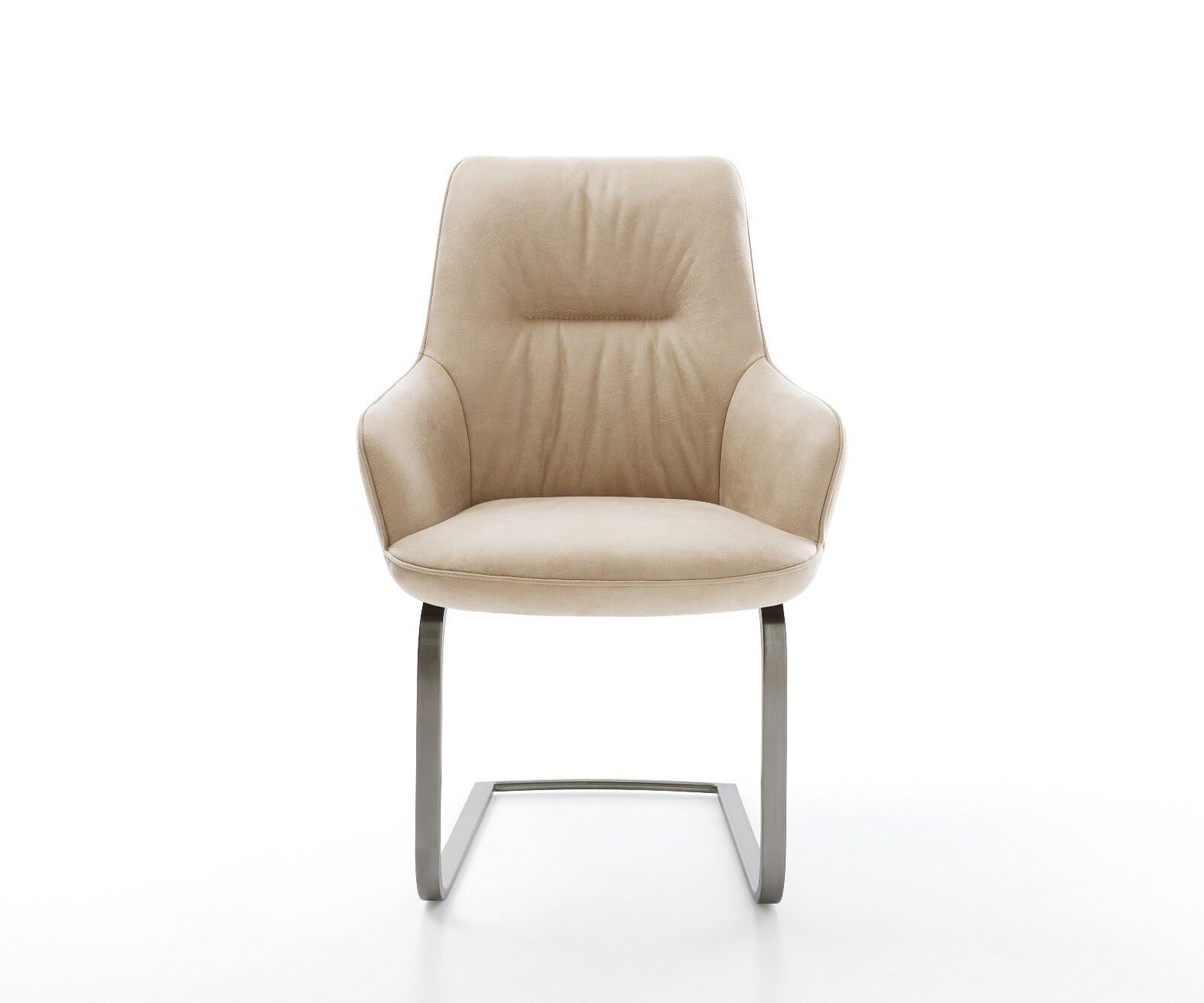 Sledemodel Zelia-Flex met armleuning microvelours beige vintage sledemodel vlak grafiet pocketveer kern 2