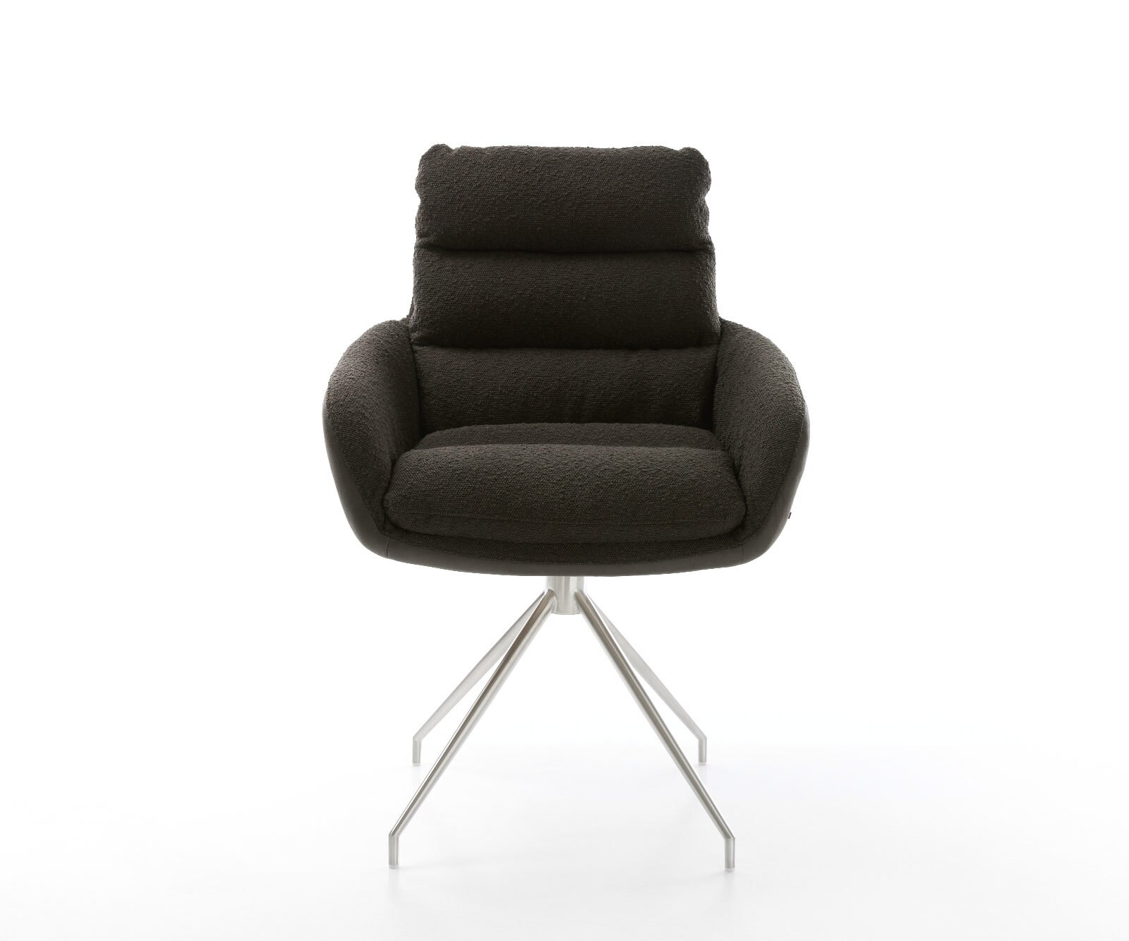 Draaistoel Abelia-Flex met armleuning materiaalmix zwart kruisframe conisch roestvrij staal 180° draaibaar 1 Draaistoel Abelia-Flex met armleuning materiaalmix zwart kruisframe conisch roestvrij staal 180° draaibaar 1