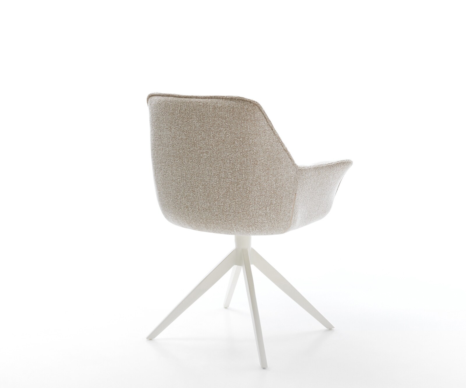 Draaistoel Kaira-Flex geweven stof beige kruisframe breed wit 360° draaibaar rocker-functie 5