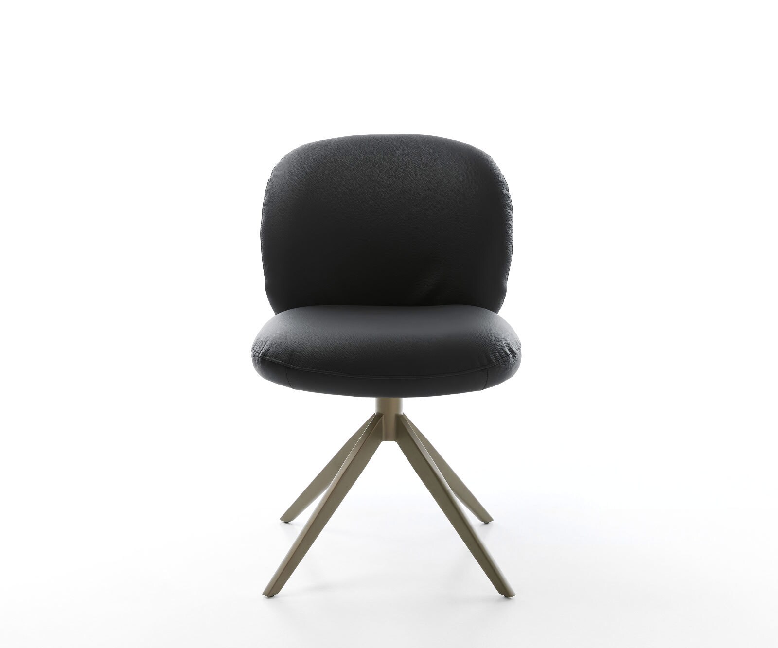 Draaistoel Nube-Flex echt leer zwart kruisframe breed afwerking met titanium 360° draaibaar rocker-functie pocketveer kern 2