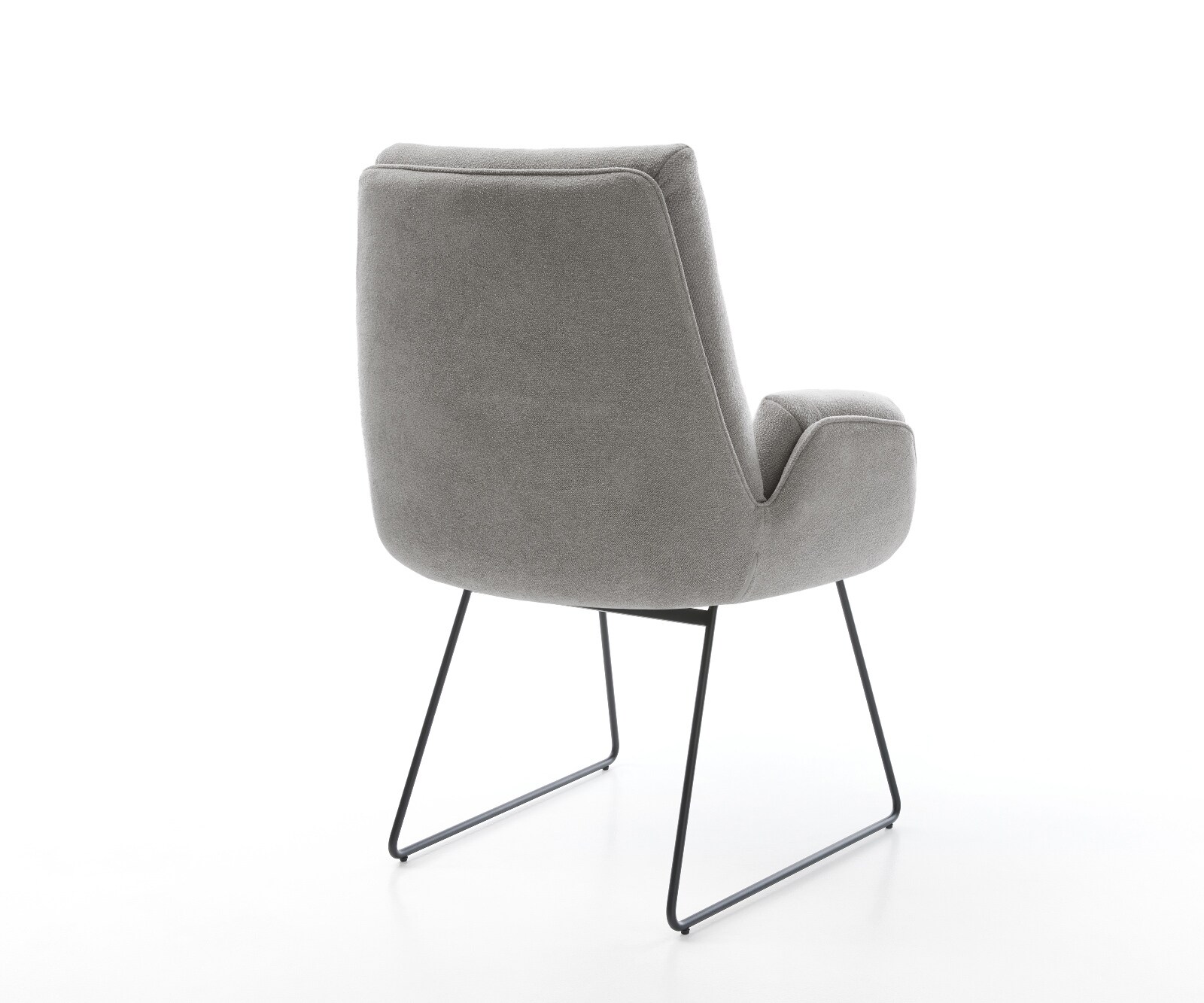 Eetkamerstoel Clea-Flex zachte stof met structuur grijs slipframe zwart pocketveer kern 5