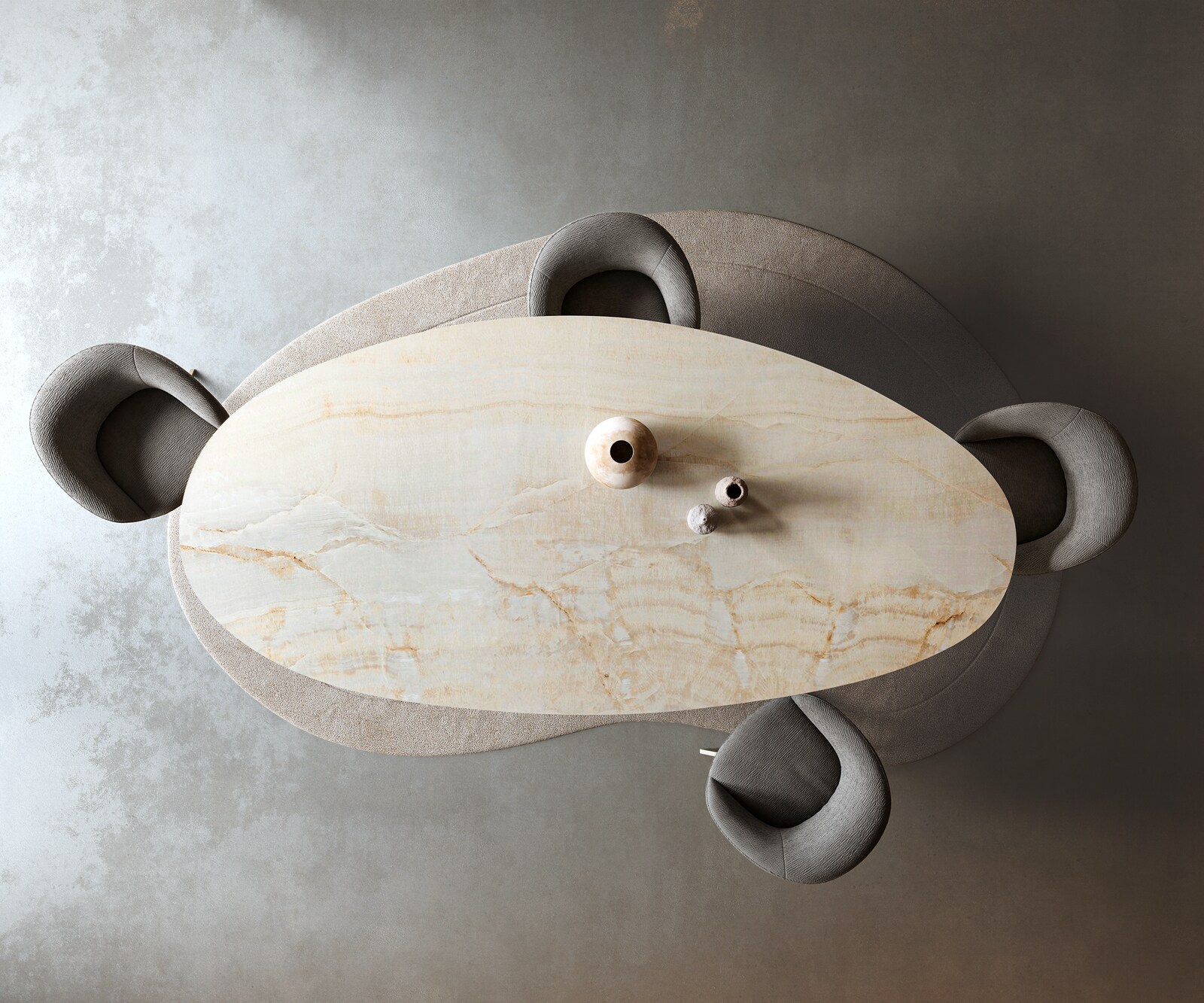 Eetkamertafel Edge Oval 315x150 cm Keramiek Iris FMG Onice Oro Infinity Metaal Zwart 6