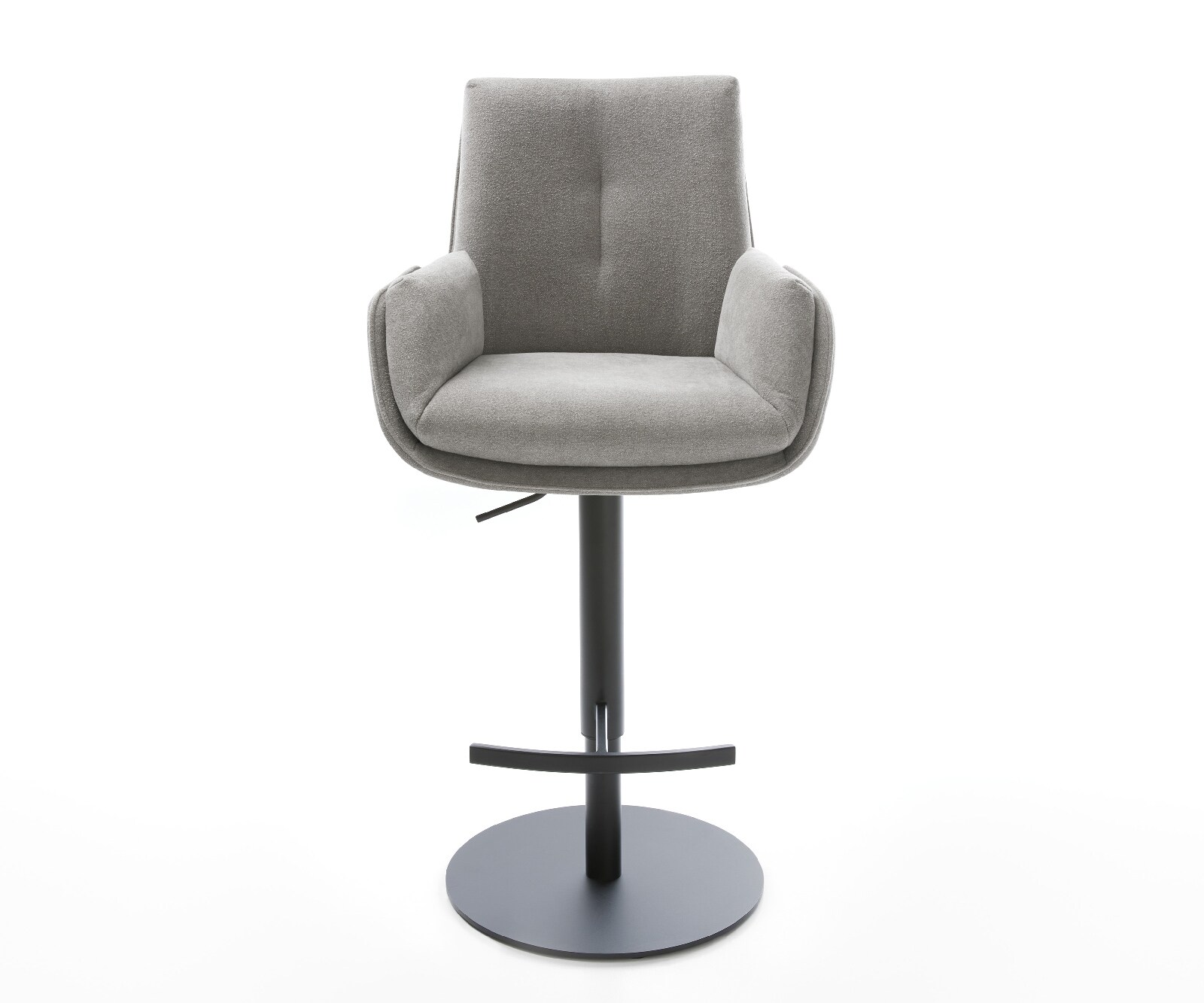 Barstoel Clea-Flex structuurstof zacht grijs draaivoet in hoogte verstelbaar metaal draaibaar pocketvering 2