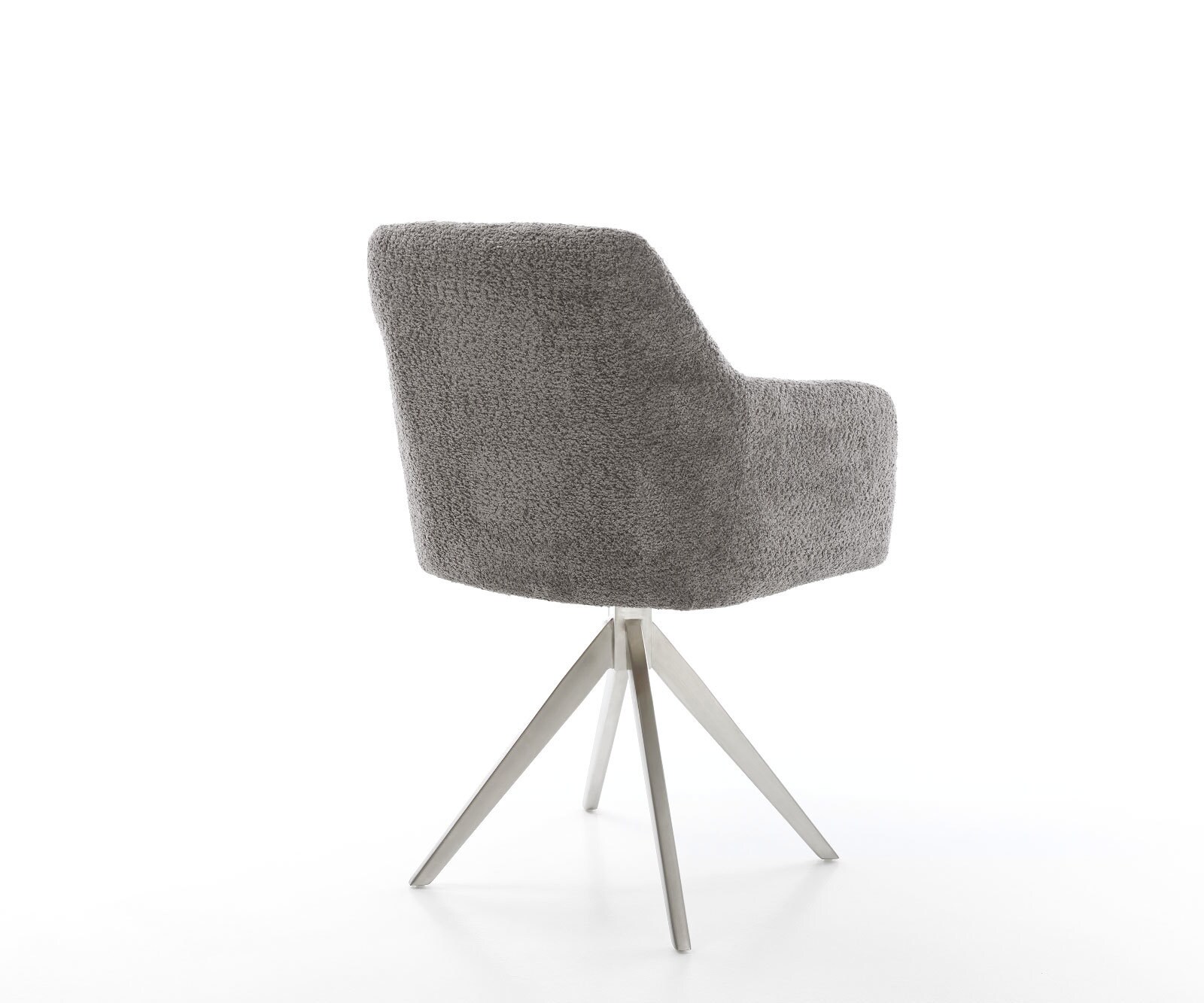 Eetkamerstoel Greg-Flex bouclé grijs kruisframe hoekig roestvrij staal pocketveer kern 4 Eetkamerstoel Greg-Flex bouclé grijs kruisframe hoekig roestvrij staal pocketveer kern 4