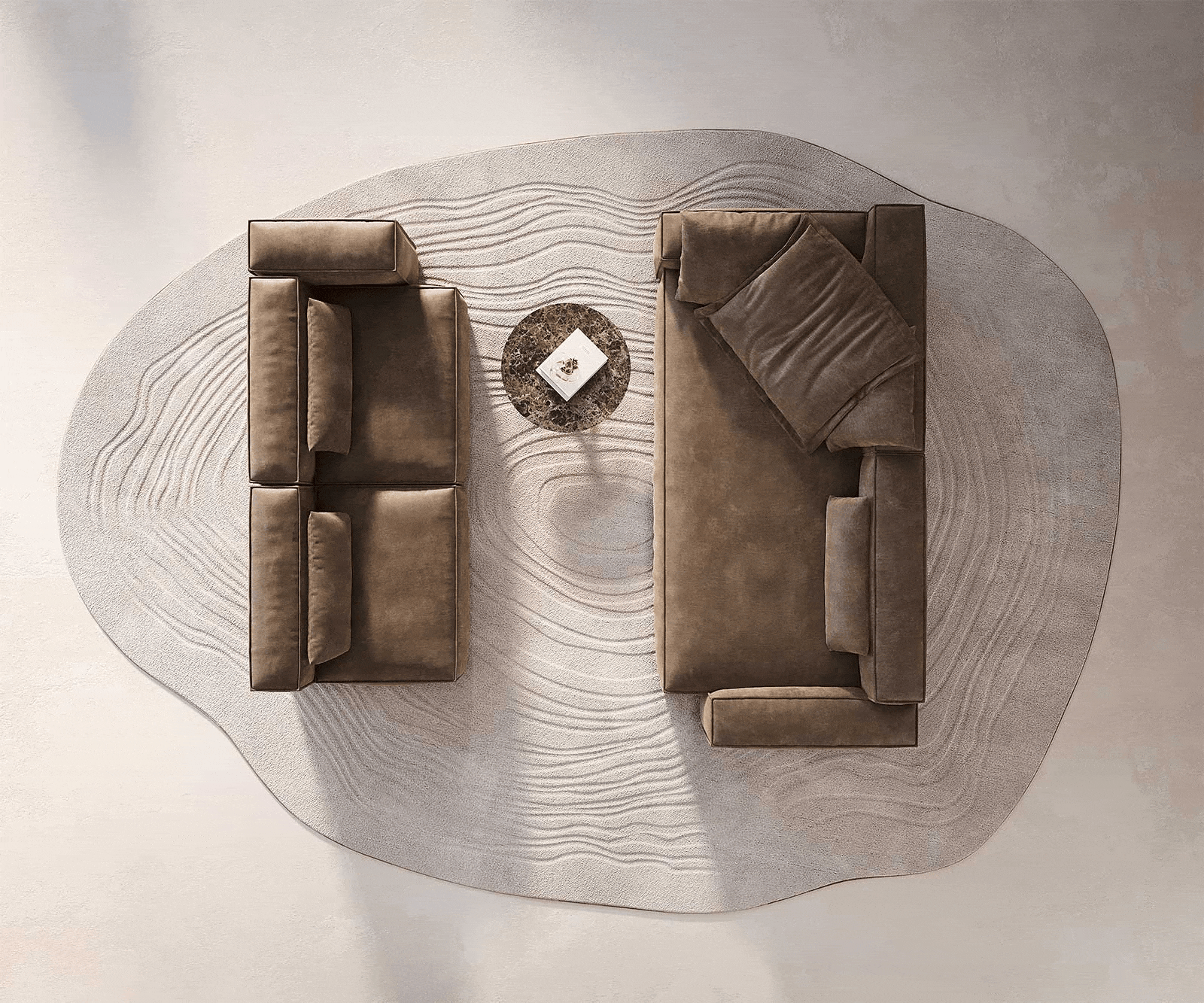 Woonlandschap Freestyle Cozy 360x290 cm Microvezel taupe vintage 5