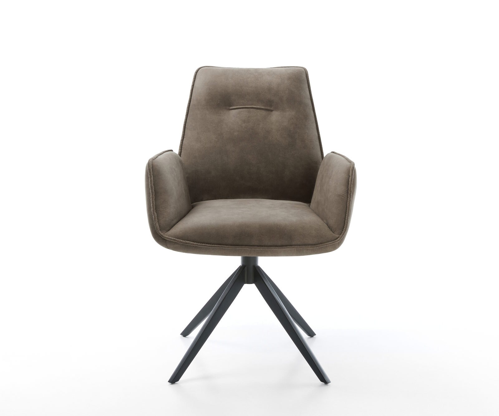 Draaistoel Zoa-Flex microvelours taupe vintage kruisframe breed zwart 360° draaibaar rocker-functie pocketveer kern 1