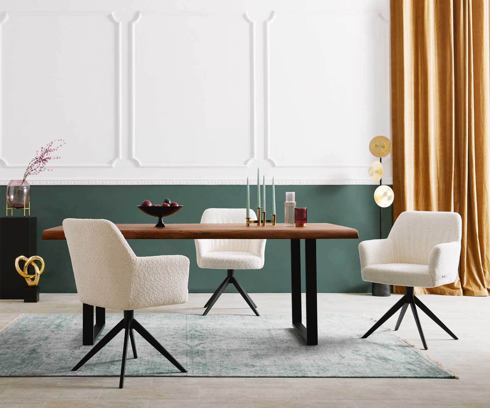 Draaistoel Xana-Flex met armleuning bouclé wit kruisframe breed zwart 360° draaibaar pocketveer kern 5 Draaistoel Xana-Flex met armleuning bouclé wit kruisframe breed zwart 360° draaibaar pocketveer kern 5