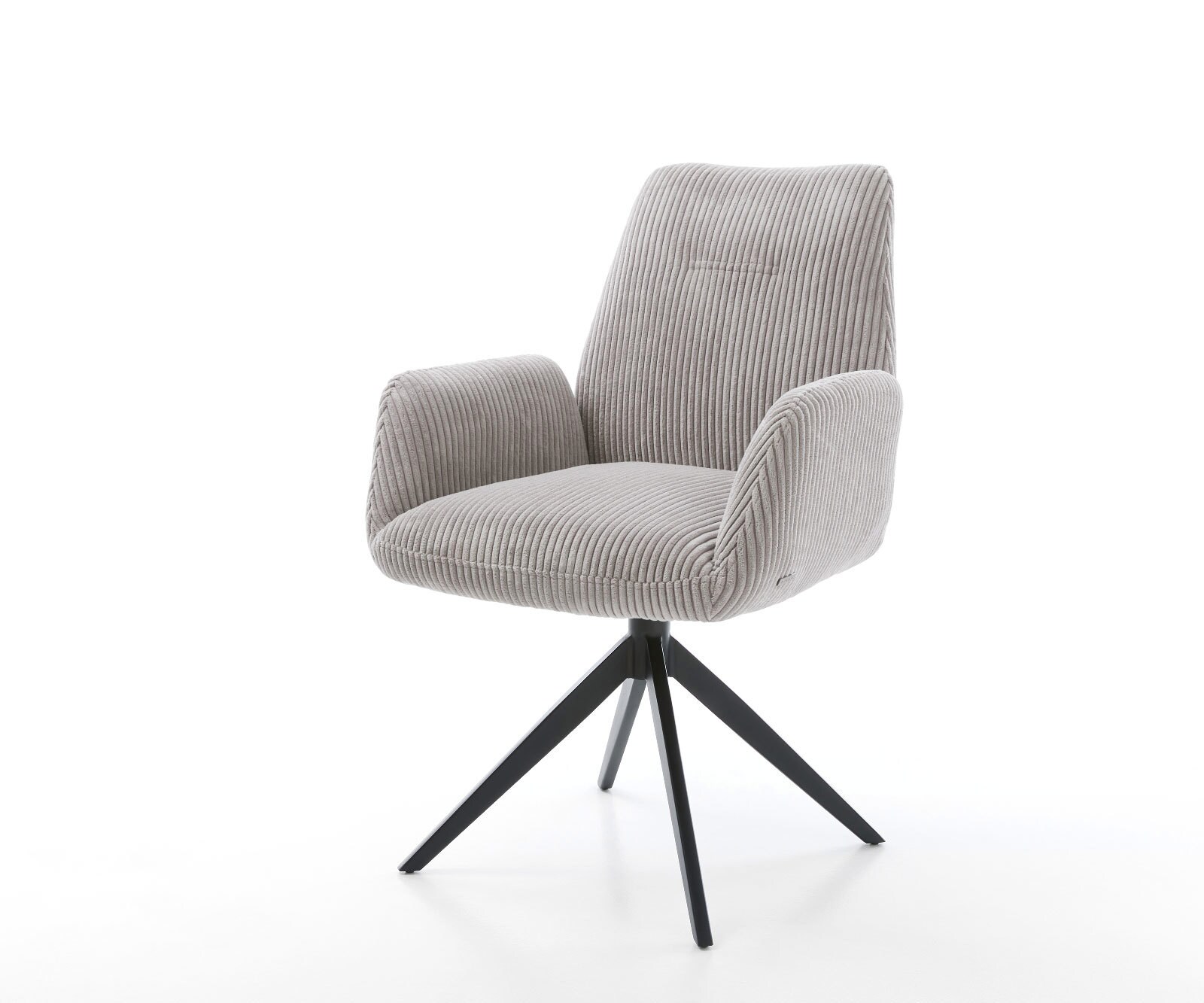 Draaistoel Zoa-Flex koord zilver grijs kruisframe breed zwart 360° draaibaar rocker-functie pocketveer kern