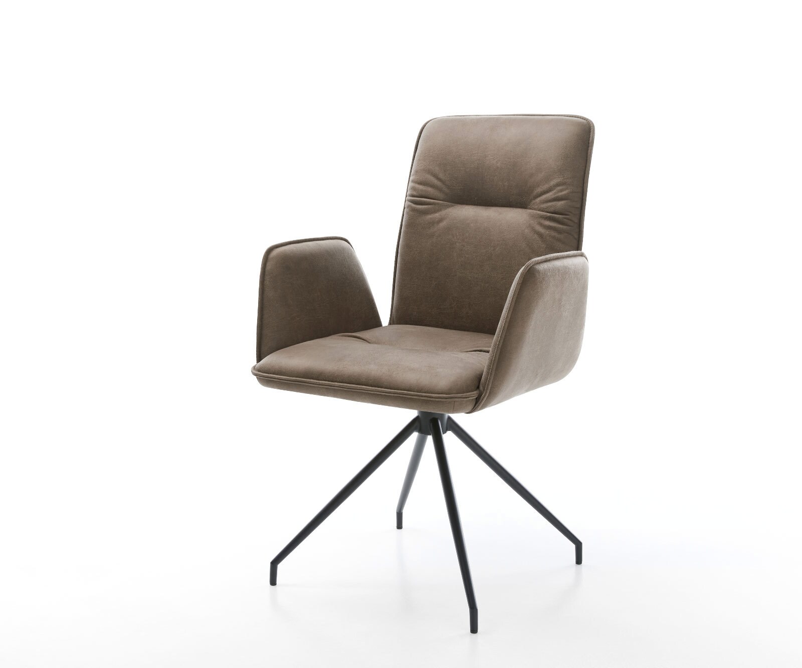 Draaistoel Vinja-Flex taupe vintage kruisframe conisch zwart 180° draaibaar