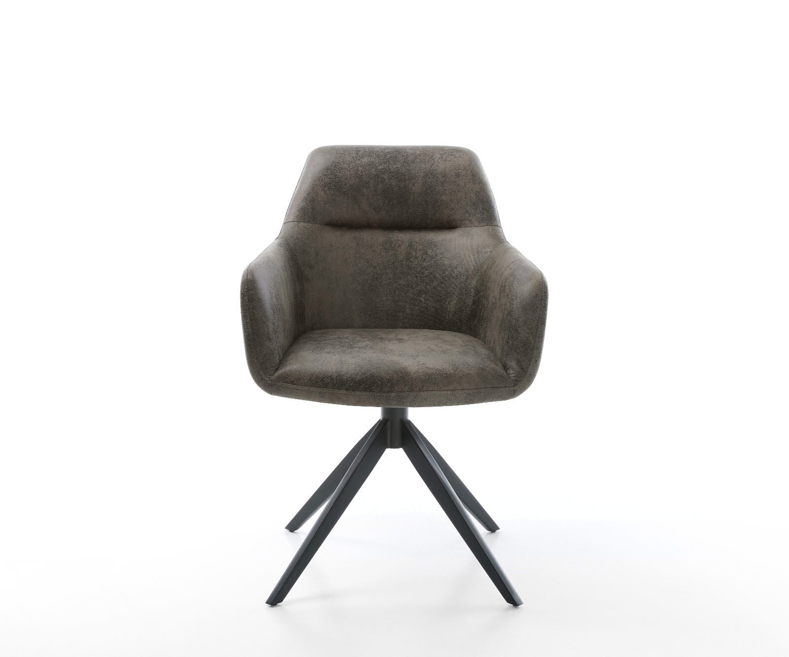 Draaistoel Pejo-Flex microvelours grijs antiek kruisframe breed zwart 360° draaibaar rocker-functie pocketveer kern 1