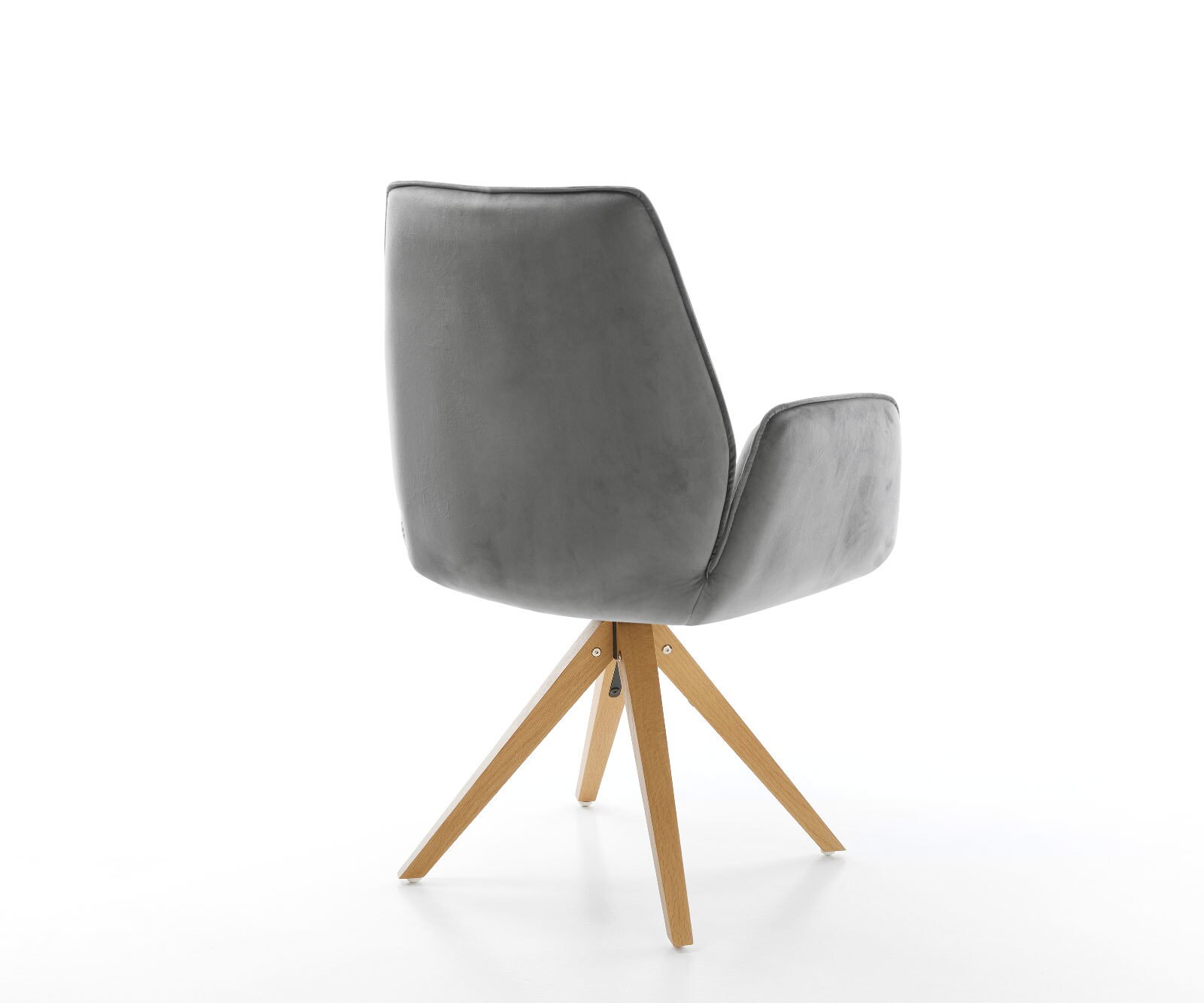 Eetkamerstoel Zoa-Flex fluweel grijs houten frame hoekig natuur pocketveer kern 4 Eetkamerstoel Zoa-Flex fluweel grijs houten frame hoekig natuur pocketveer kern 4