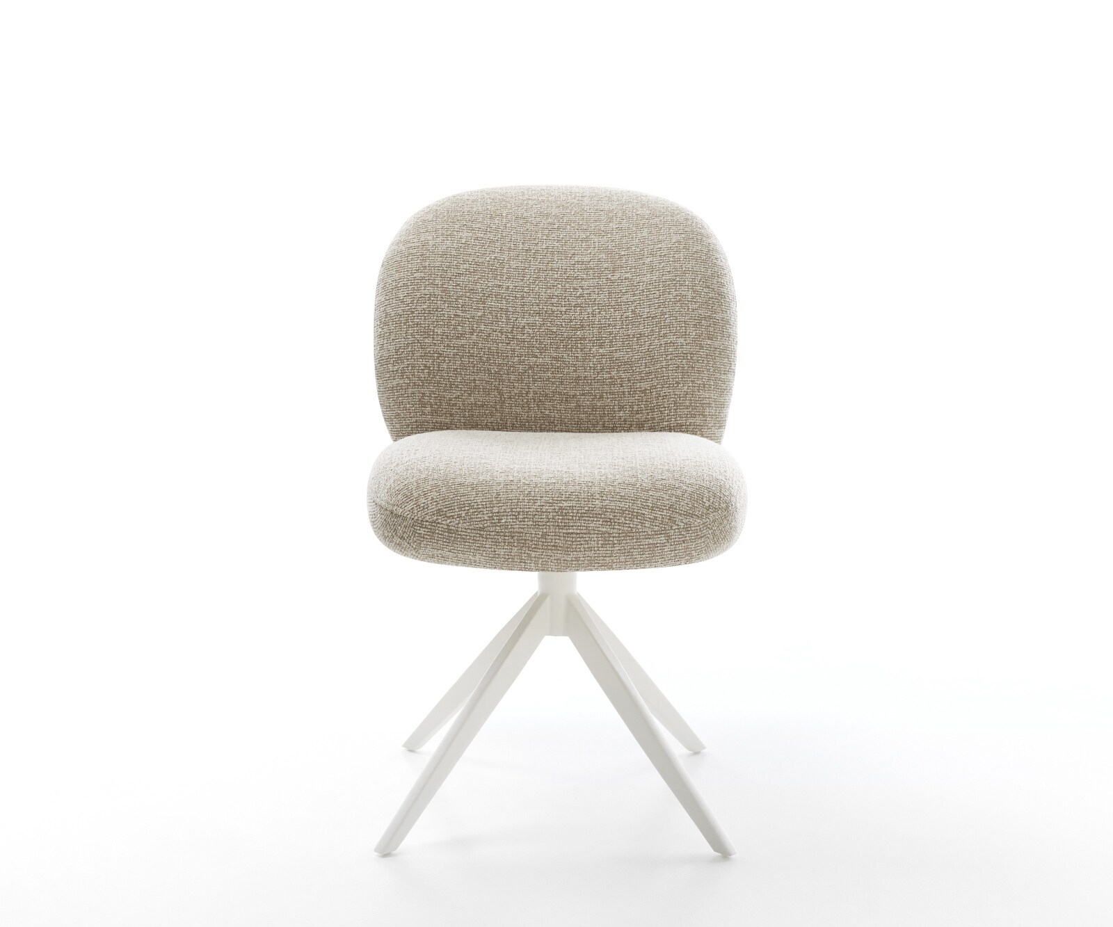 Draaistoel Nube-Flex geweven stof beige kruisframe breed wit 360° draaibaar rocker-functie pocketveer kern 2