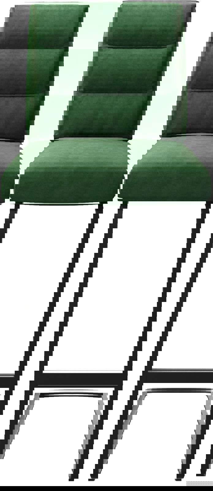 Barstoel Pela-Flex fluweel groen sledestoel vlak metaal 3 Barstoel Pela-Flex fluweel groen sledestoel vlak metaal 3