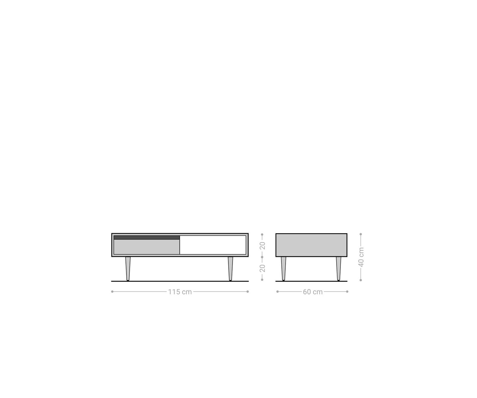 Salontafel Budaya mango natuur 115x60 cm 2 laden 1 plank poot rond 8