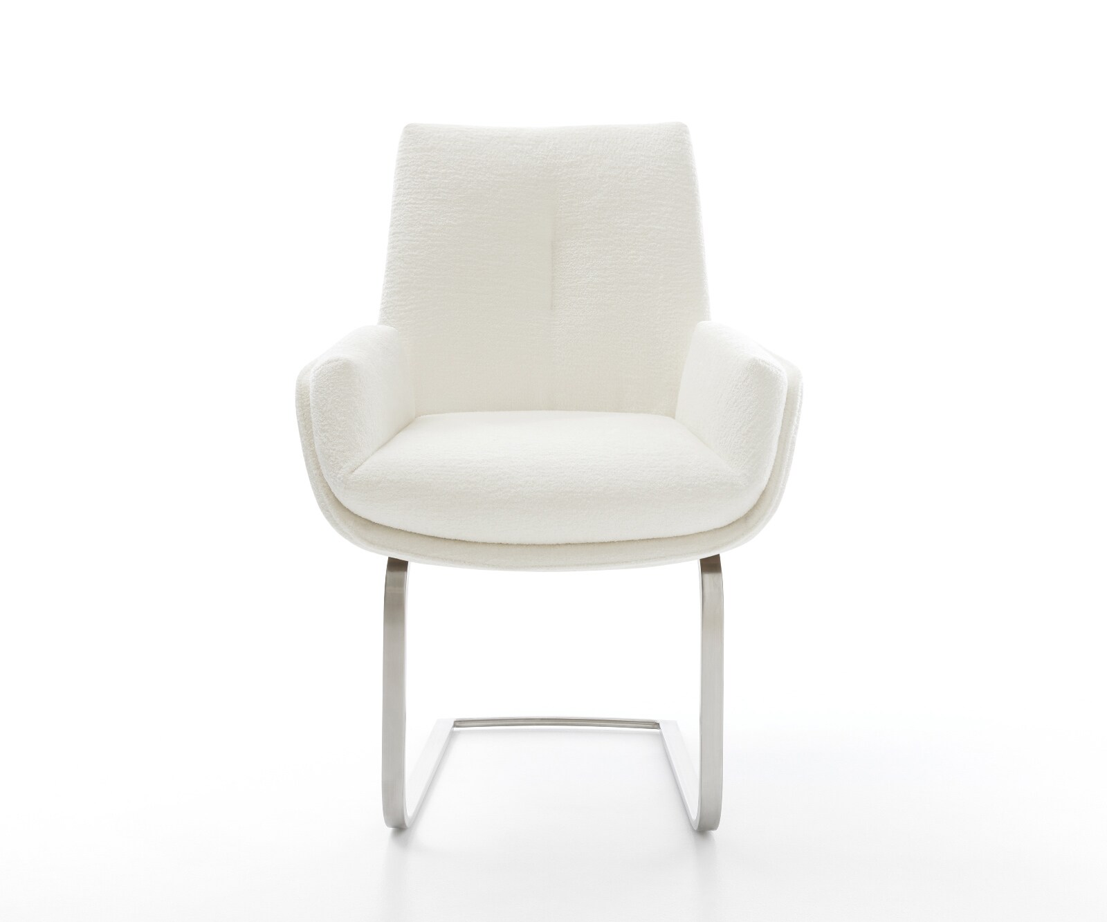 Sledemodel Clea-Flex bouclé zacht beige sledemodel vlak roestvrij staal pocketveer kern 2