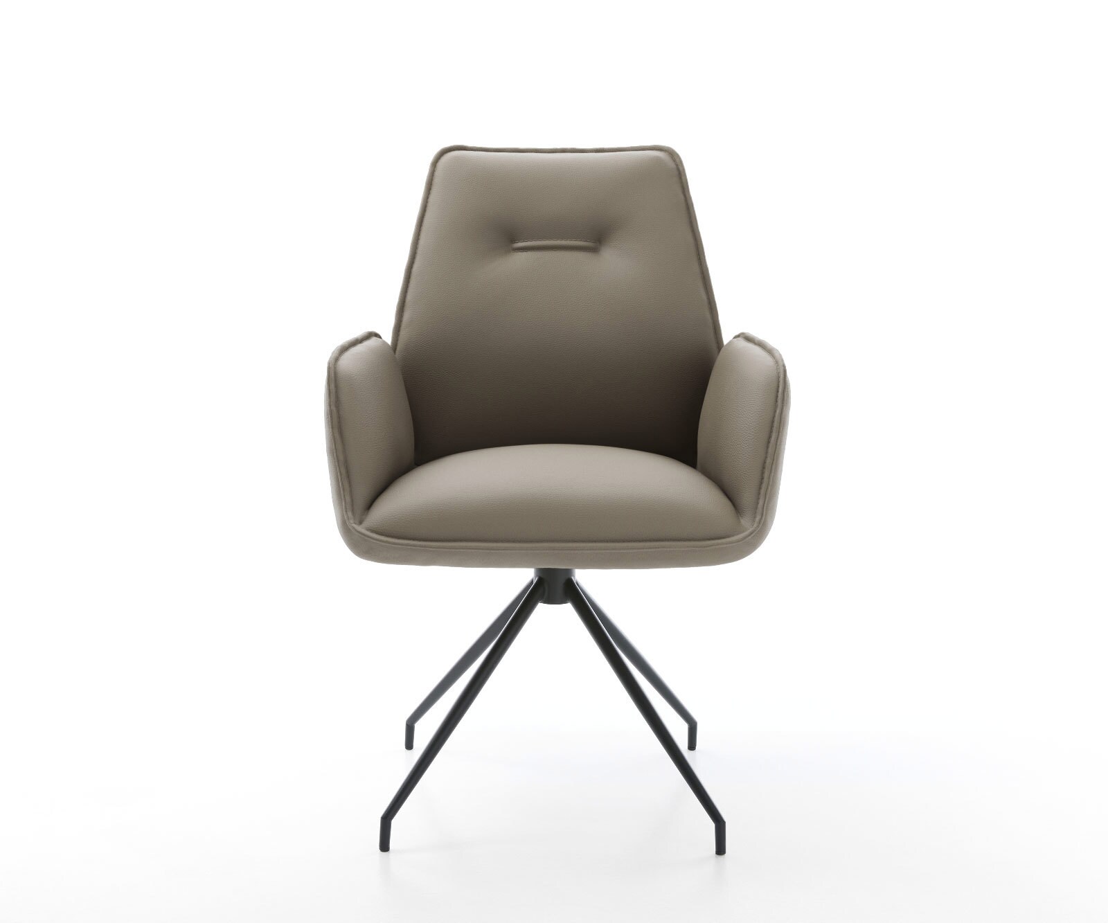 Eetkamerstoel Zoa-Flex echt leer mud kruisframe conisch zwart pocketveer kern 1
