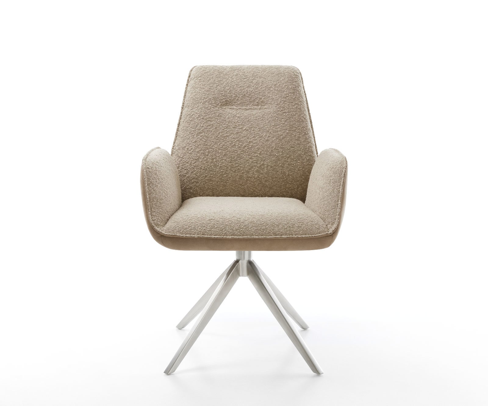 Draaistoel Zoa-Flex materiaalmix mud kruisframe breed roestvrij staal 360° draaibaar pocketveer kern 1 Draaistoel Zoa-Flex materiaalmix mud kruisframe breed roestvrij staal 360° draaibaar pocketveer kern 1
