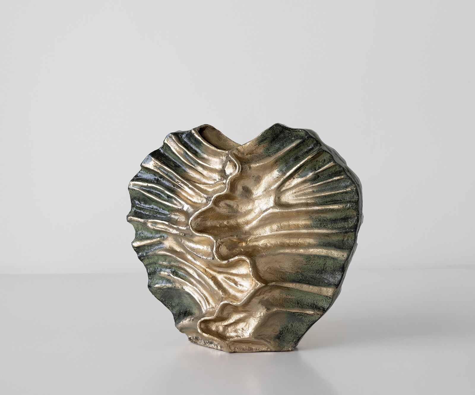 Vaas Nerina B47 x D18 x H42 cm Aluminium Verde Antico Handgemaakt 1