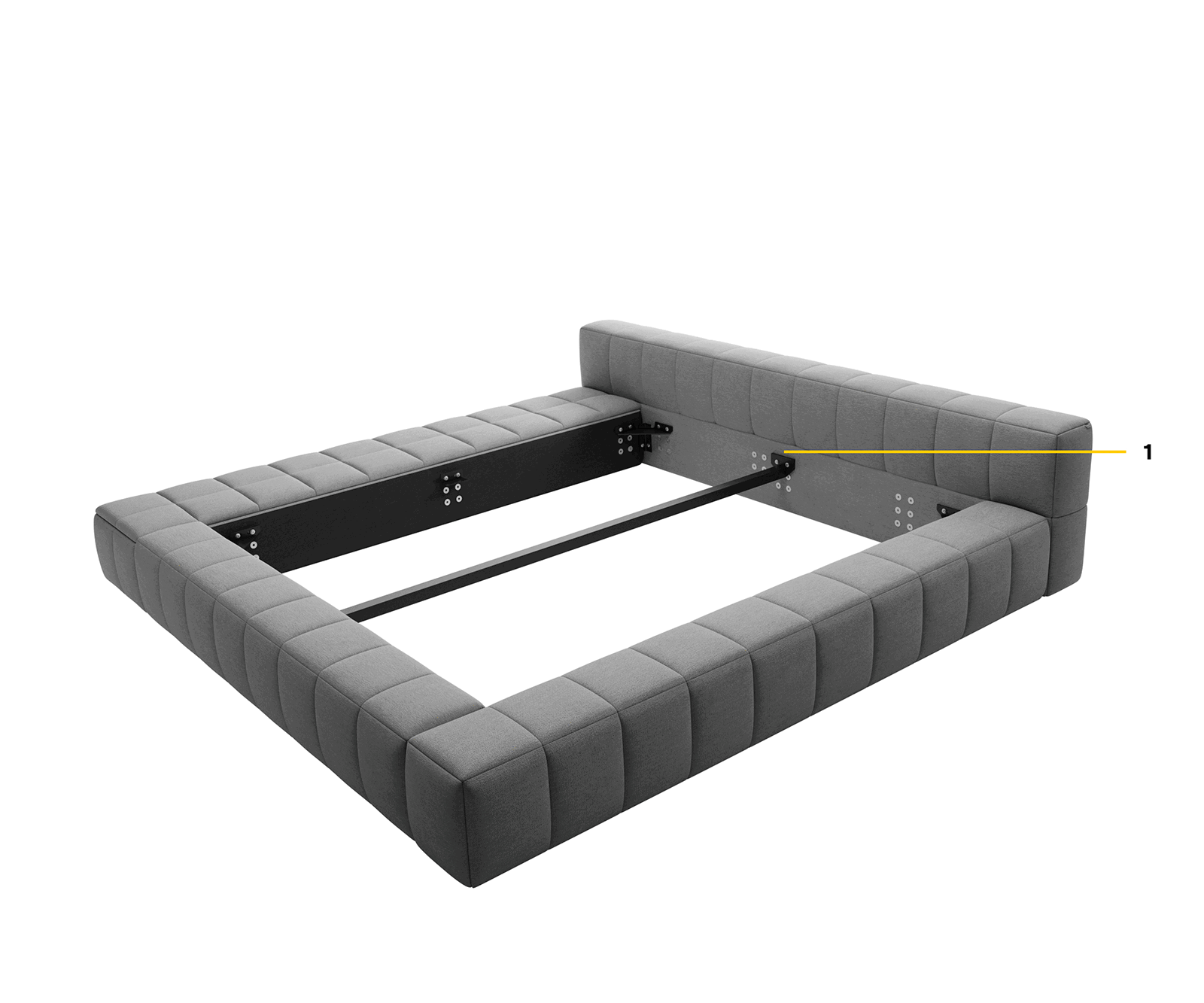 Espazio gestoffeerd bedframe 140x200 cm microvezel grijs met opbergruimte 8