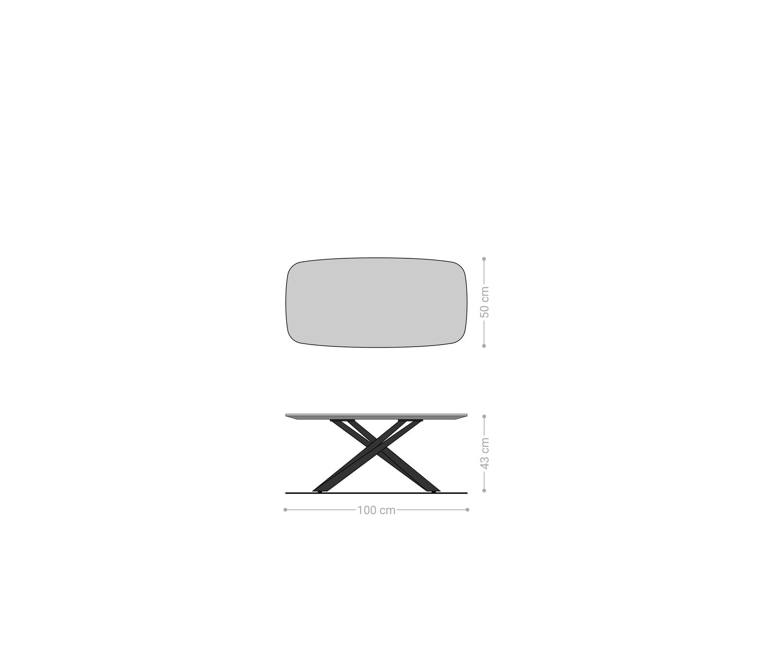 Salontafel Edge Boot 100x50 cm Eiken Naturel Zwitserse rand Sarity zwart metaal 5