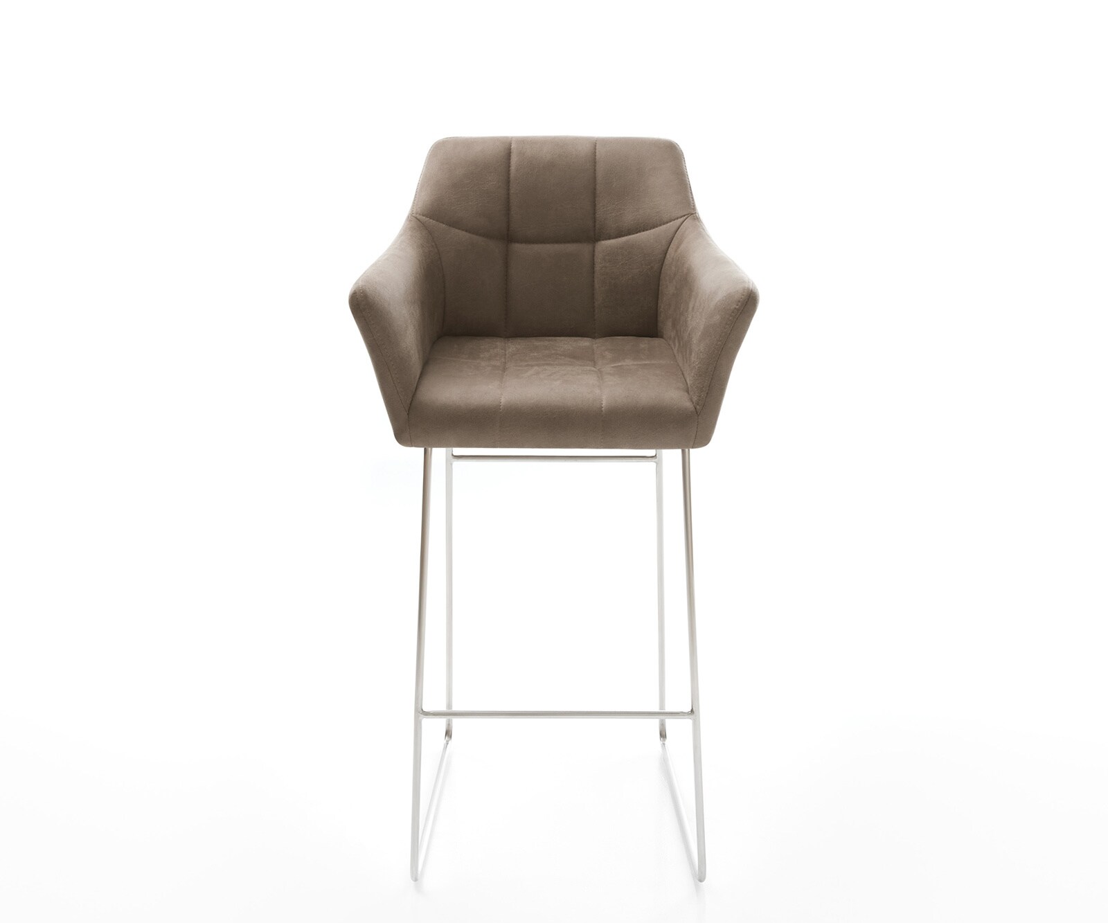 Barstoel Yulo-Flex vintage taupe slipframe roestvrijstaal 1