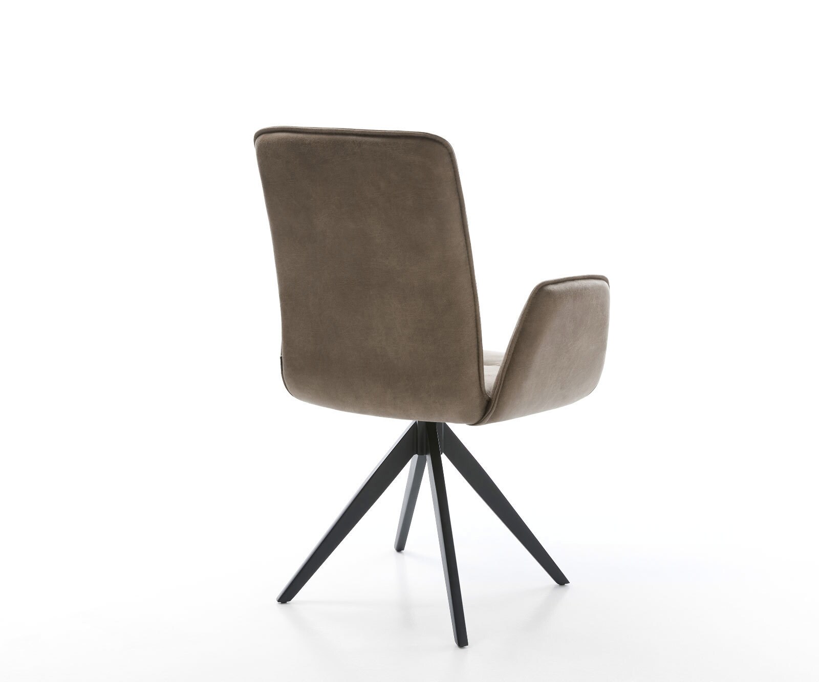 Eetkamerstoel Vinja-Flex microvelours taupe vintage kruisframe hoekig zwart 4 Eetkamerstoel Vinja-Flex microvelours taupe vintage kruisframe hoekig zwart 4