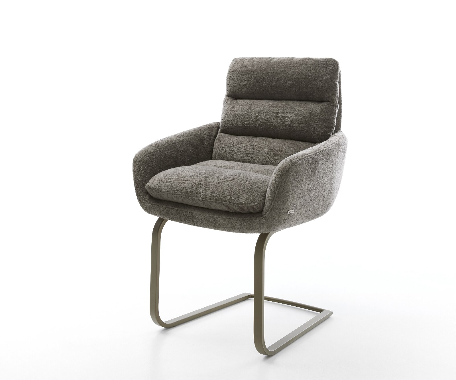 Sledemodel Abelia-Flex met armleuning bouclé zacht mud sledemodel vlak afwerking met titanium 1