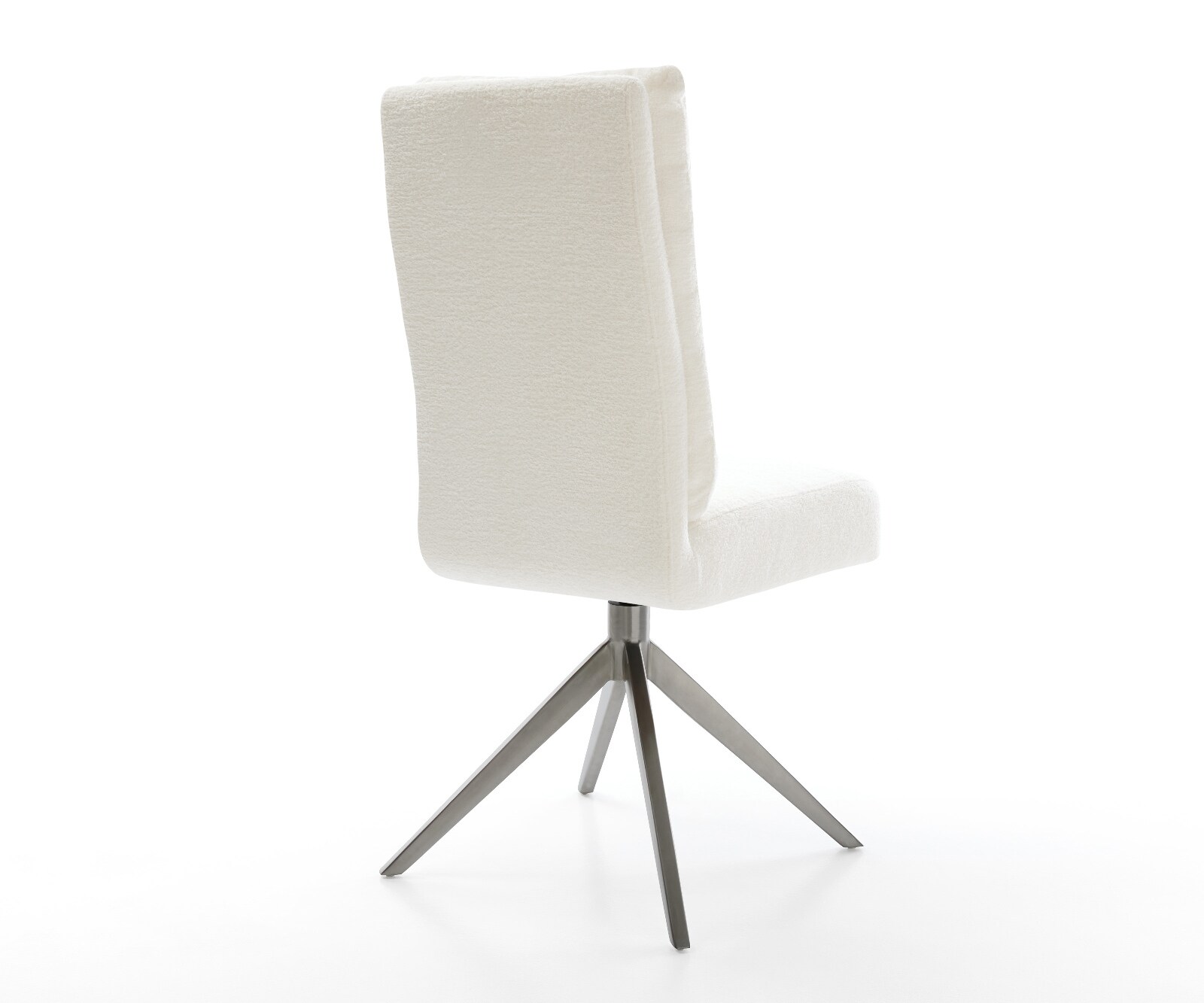 Draaistoel Pela-Flex bouclé zacht beige kruisframe breed grafiet 360° draaibaar rocker-functie pocketveer kern 5