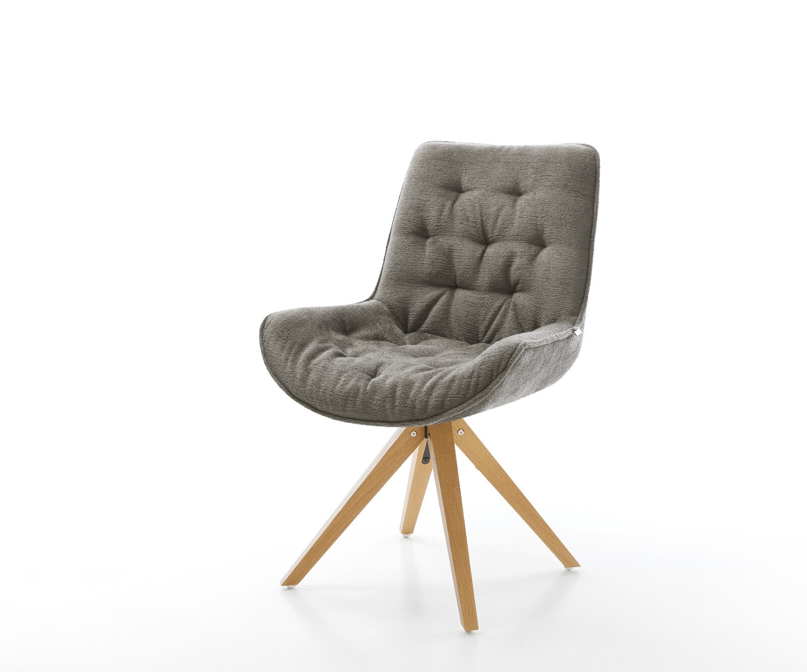 Draaistoel Taimi-Flex bouclé zacht mud houten frame hoekig natuur 180° draaibaar 1