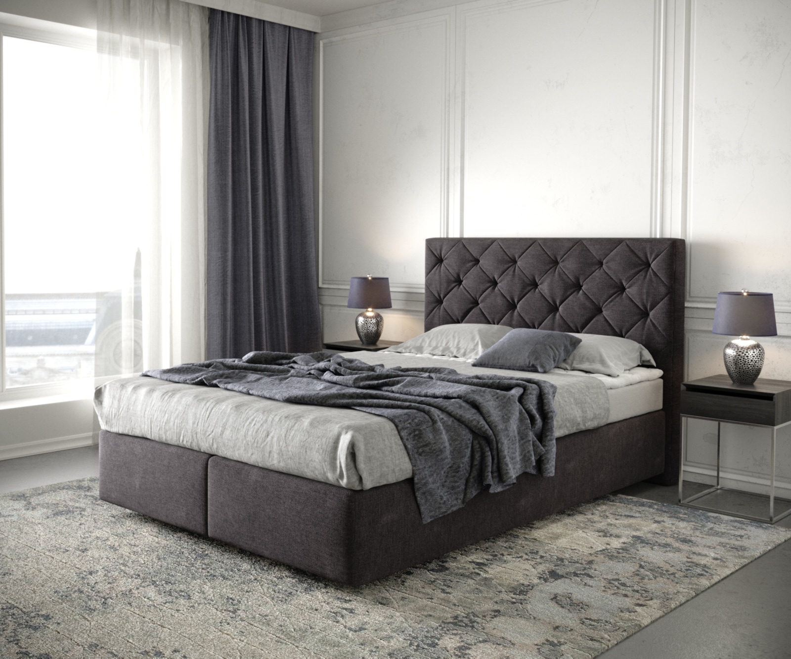 DELIFE Boxspringbed Dream-Great 140x200 microvezel zwart