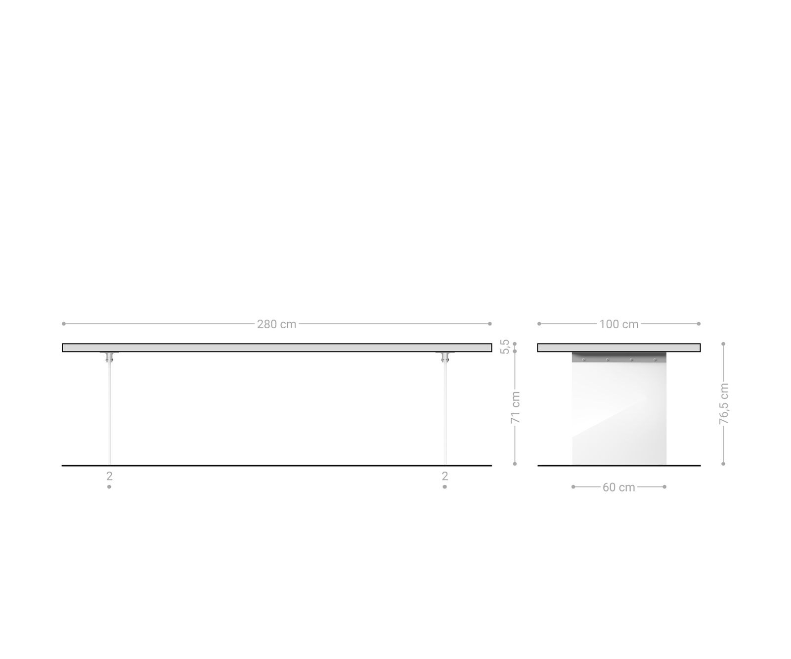 Eettafel Edge 280x100 XL acacia natuur glas Live-Edge 8
