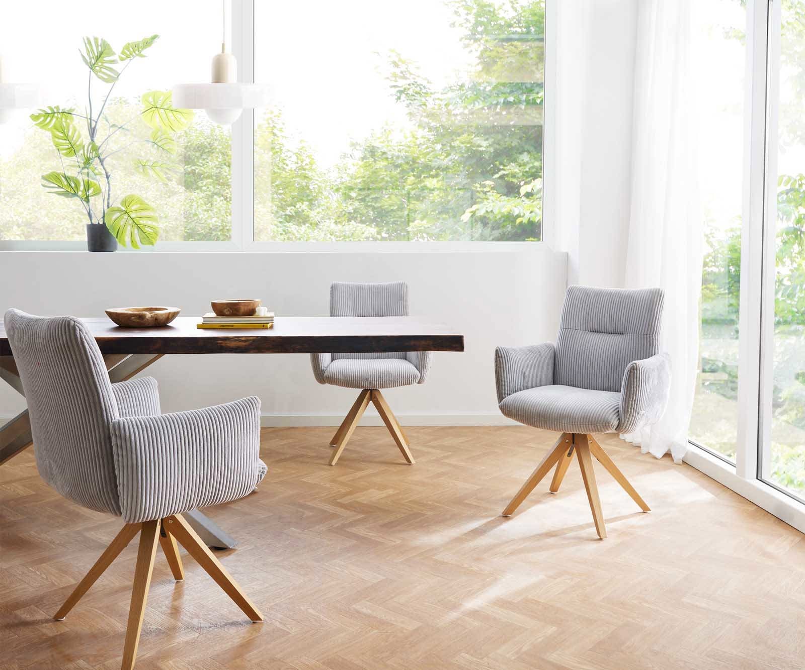 Draaistoel Jova-Flex met armleuning koord zilver grijs houten frame hoekig natuur 180° draaibaar pocketveer kern 5 Draaistoel Jova-Flex met armleuning koord zilver grijs houten frame hoekig natuur 180° draaibaar pocketveer kern 5