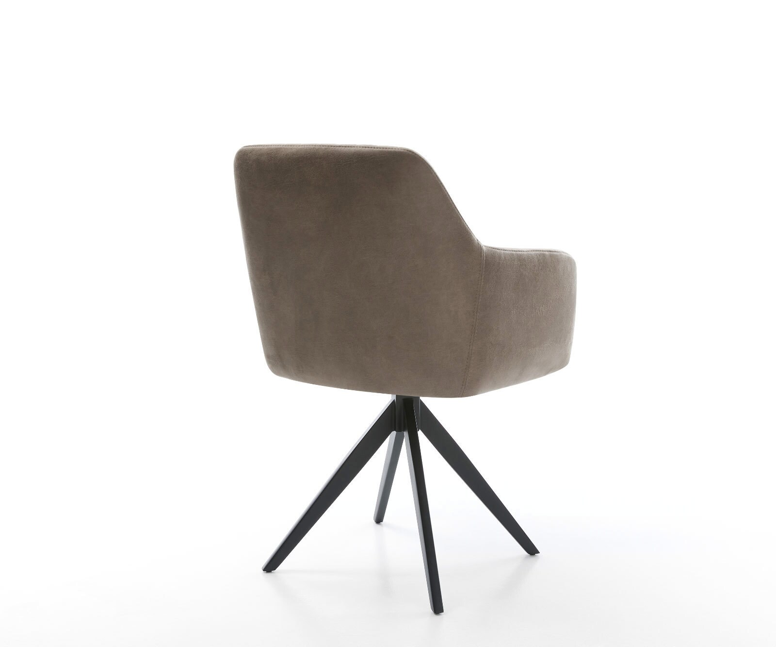 Eetkamerstoel Greg-Flex microvelours taupe vintage kruisframe hoekig zwart pocketveer kern 5
