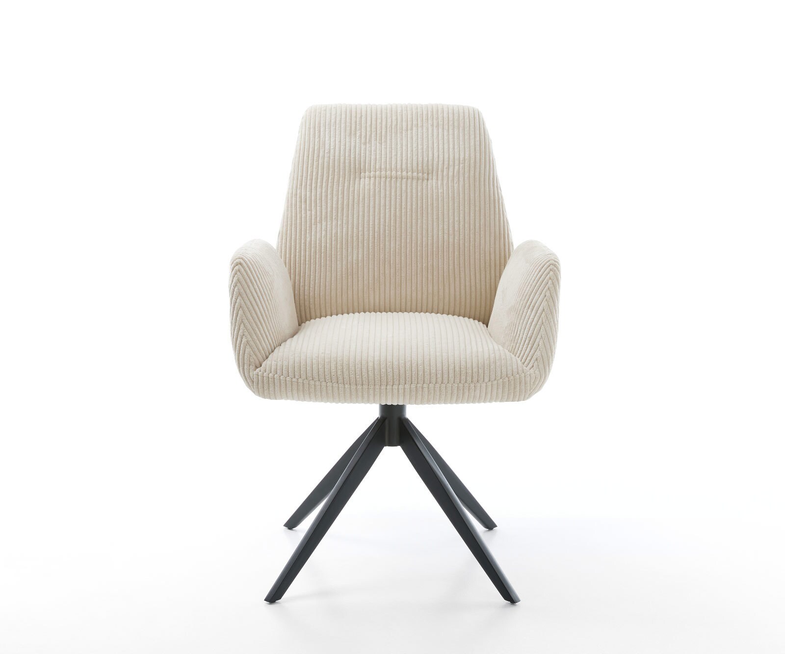 Eetkamerstoel Zoa-Flex koord beige kruisframe breed zwart pocketveer kern 1