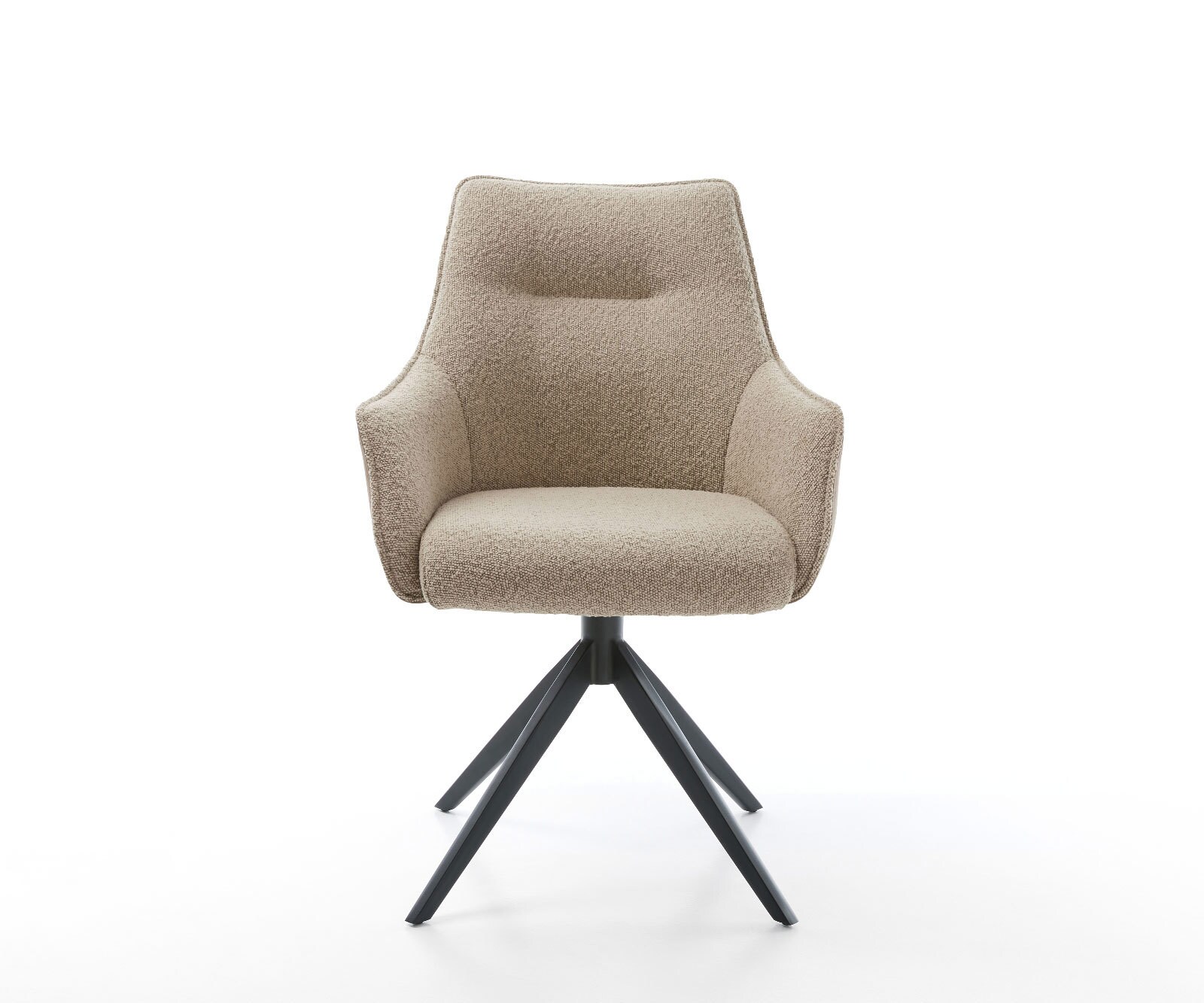 Draaistoel Alja-Flex met armleuning microvelours mud vintage kruisframe breed zwart 360° draaibaar rocker-functie pocketveer kern 1