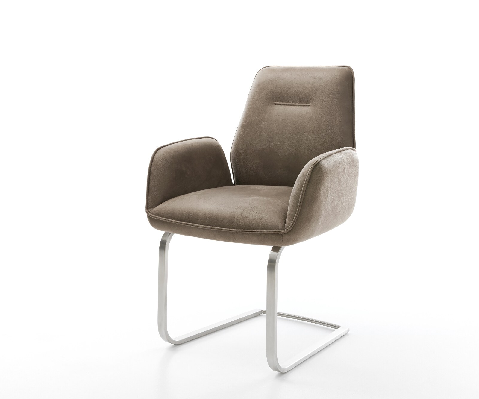 Sledemodel Zoa-Flex microvelours taupe vintage sledemodel vlak roestvrij staal pocketveer kern 1