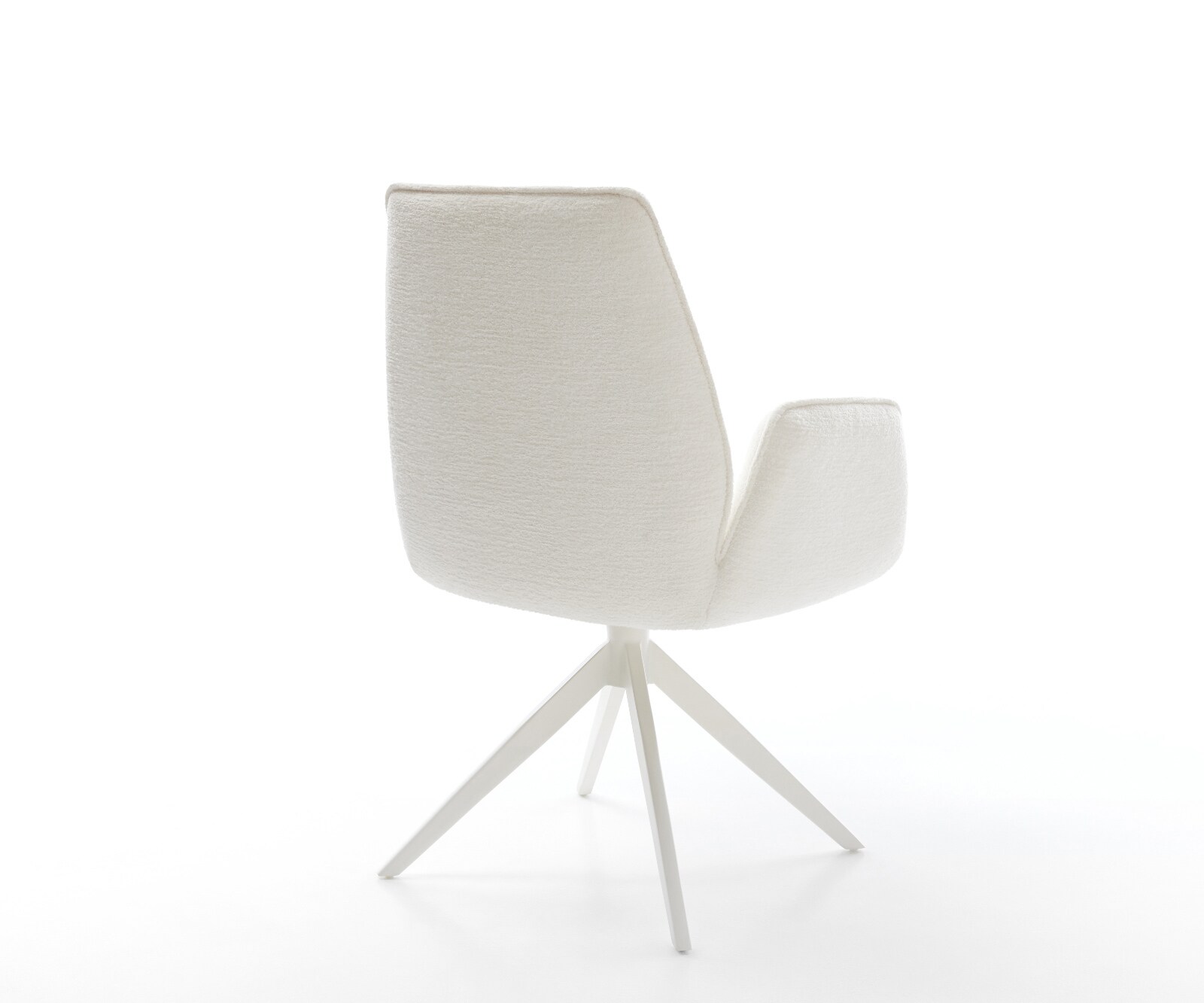 Draaistoel Zoa-Flex bouclé zacht beige kruisframe breed wit 360° draaibaar rocker-functie pocketveer kern 5