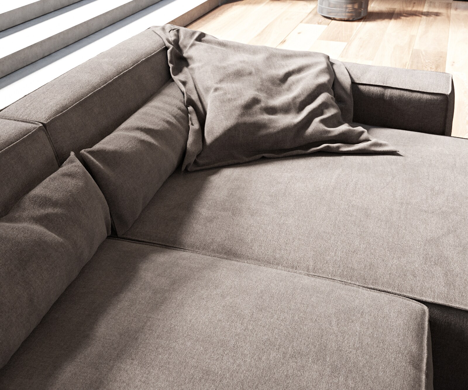 Hoekbank Sirpio XL 370x170 cm microvezel Khaki bruin recamiere variabele 6