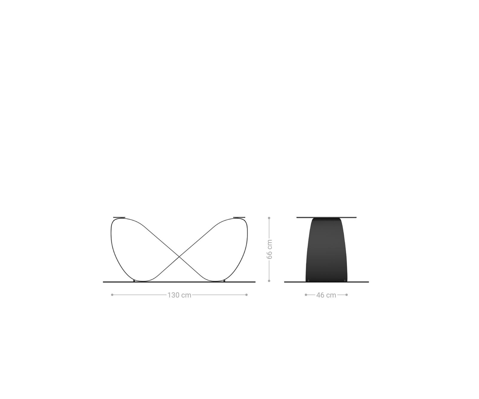 Tafelframe Infinity metaal zwart voor uittrekbare tafel van 180-300 cm 1