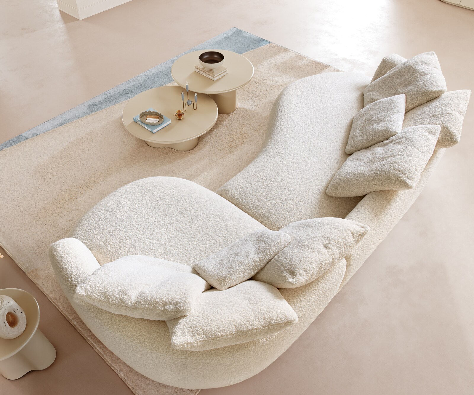 Big-Sofa Edina 330x170 cm teddystof beige 4