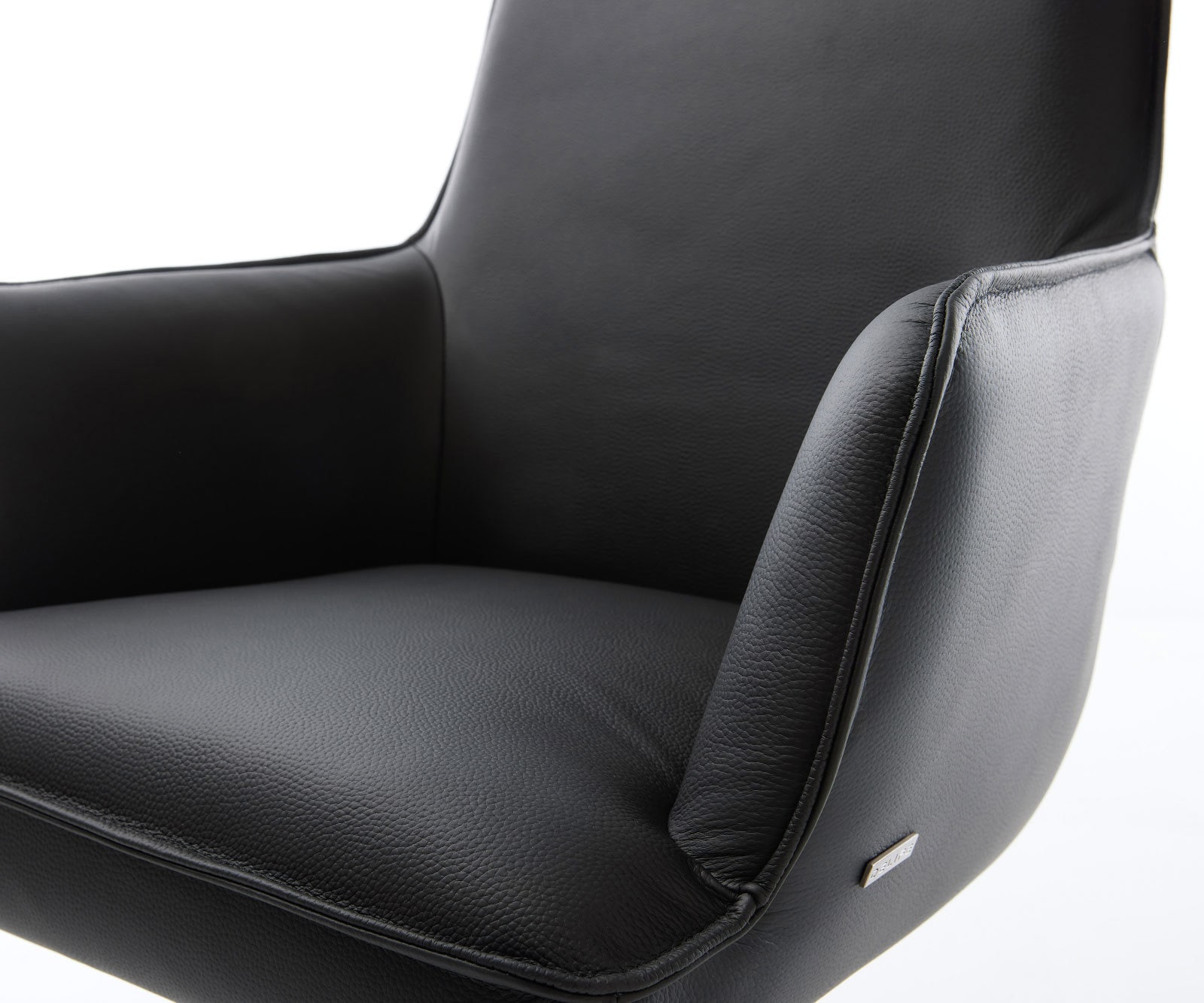 Draaistoel Heira-Flex met armleuning echt leer zwart kruisframe breed afwerking met titanium 360° draaibaar rocker-functie pocketveer kern 3 Draaistoel Heira-Flex met armleuning echt leer zwart kruisframe breed afwerking met titanium 360° draaibaar rocker-functie pocketveer kern 3