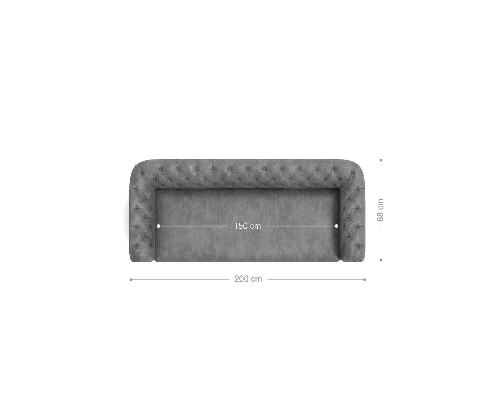 Bank Chesterfield 200x88 taupe suède-look 3-zitsbank 7