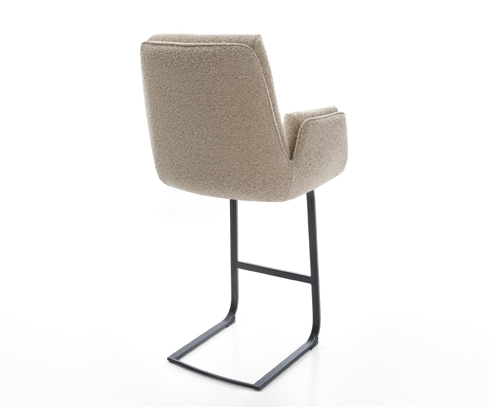 Barstoel Clea-Flex Bouclé Mud Vrijkantelframe plat metaal Zwart 4
